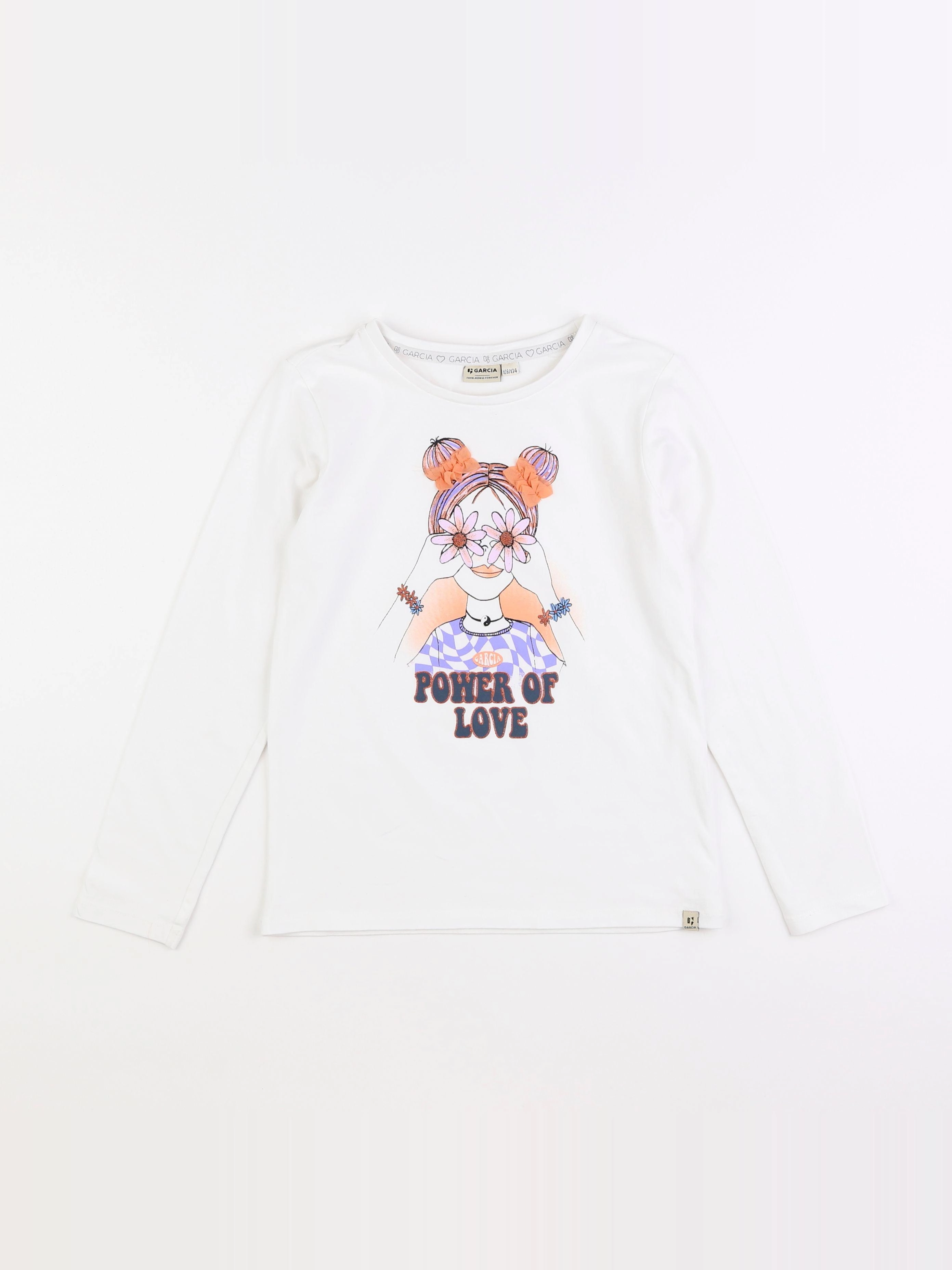 Garcia - tee-shirt blanc - 8/9 ans