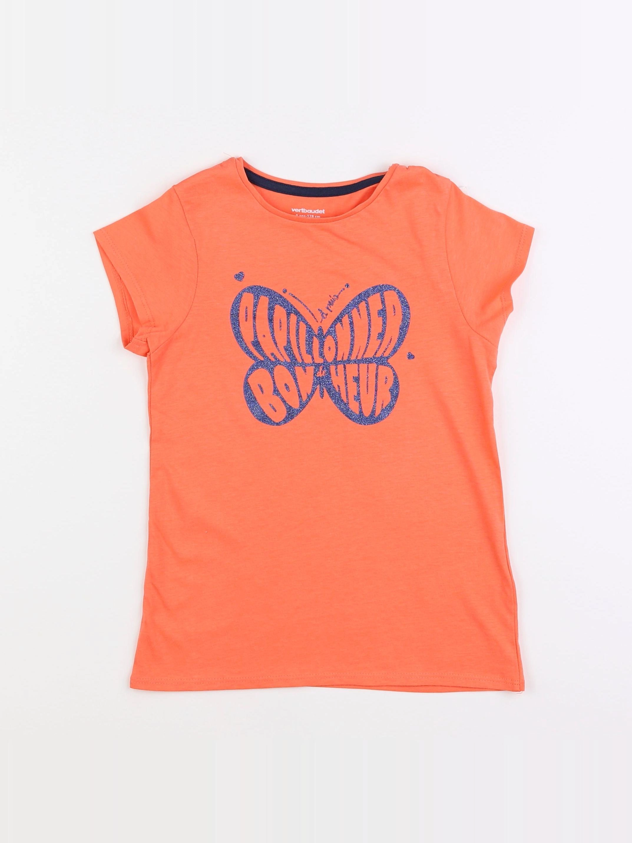 Vertbaudet - tee-shirt orange - 8 ans