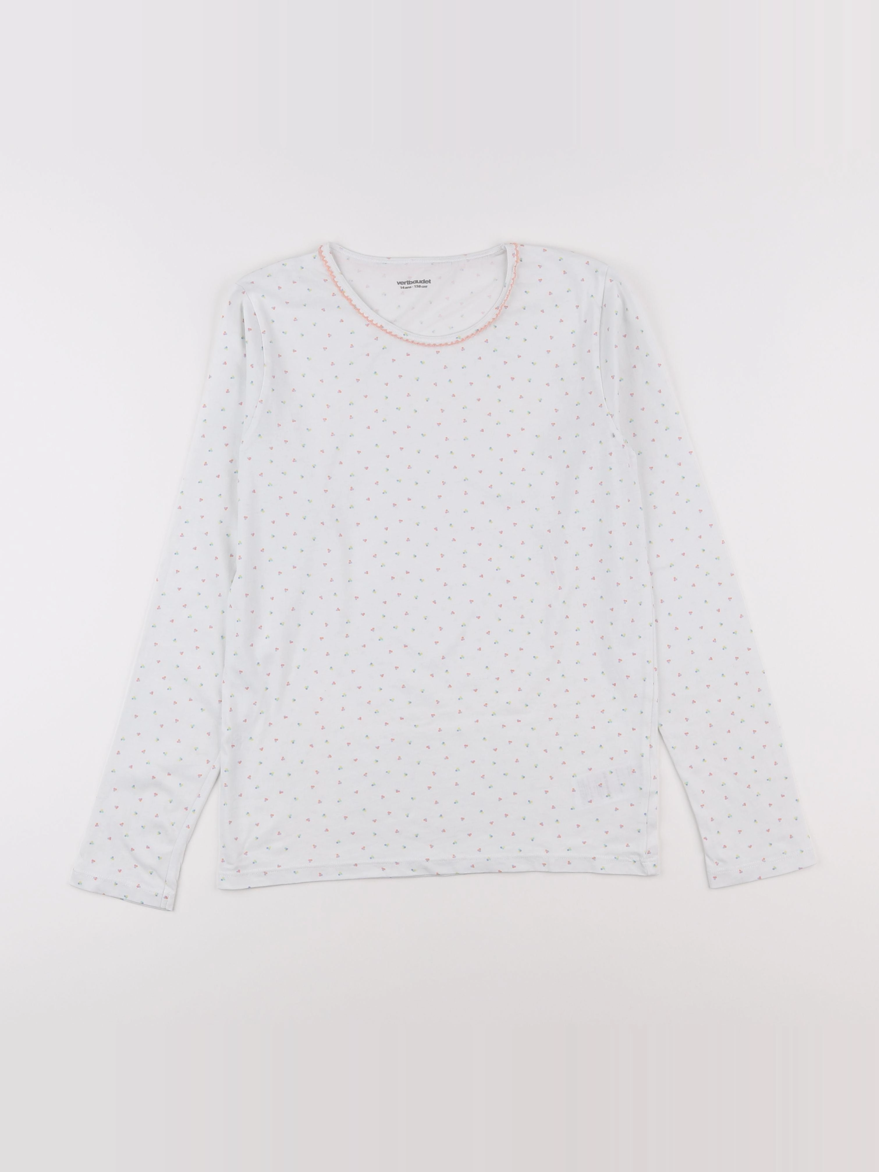 Vertbaudet - maillot de corps blanc, rose - 14 ans