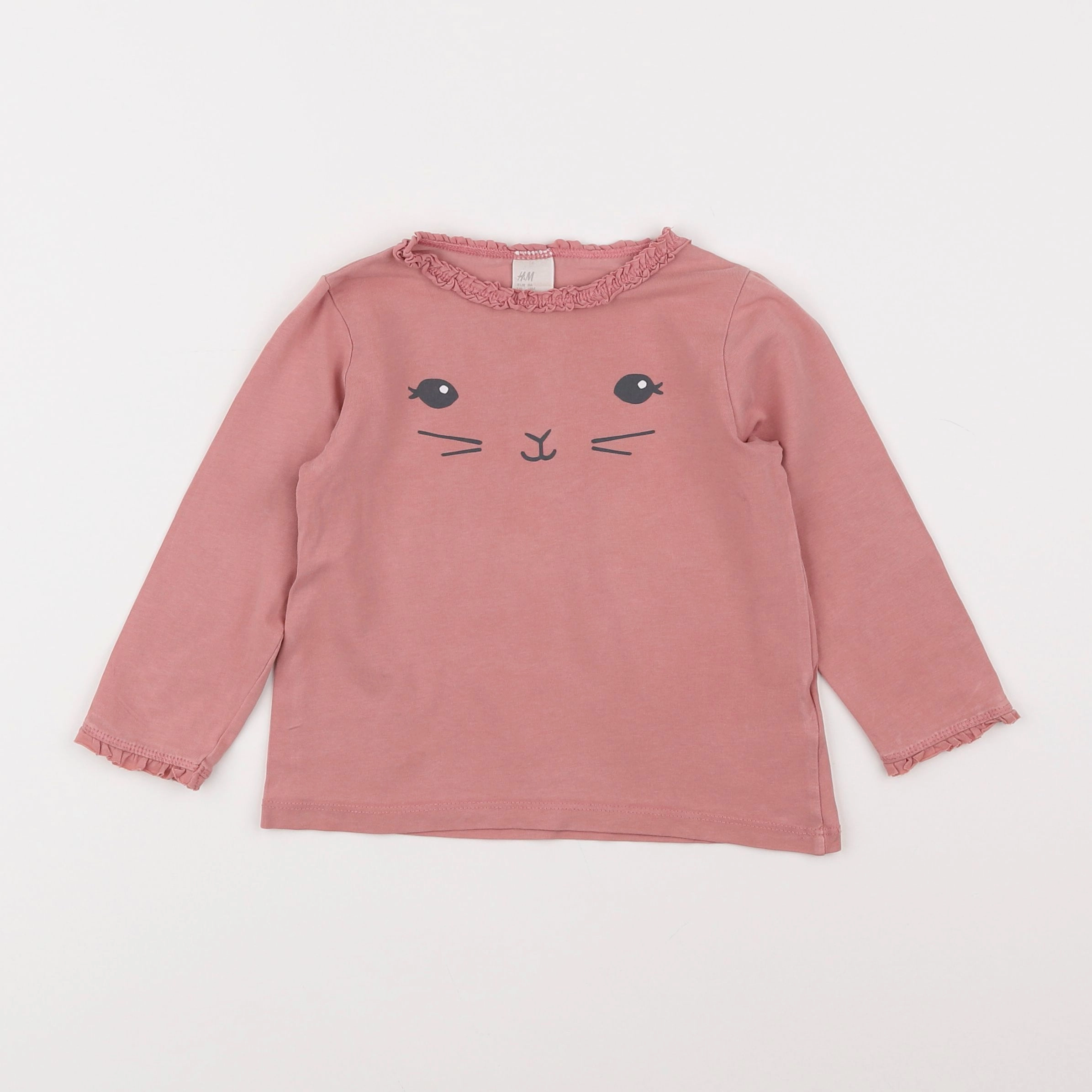 H&M - tee-shirt rose - 12/18 mois