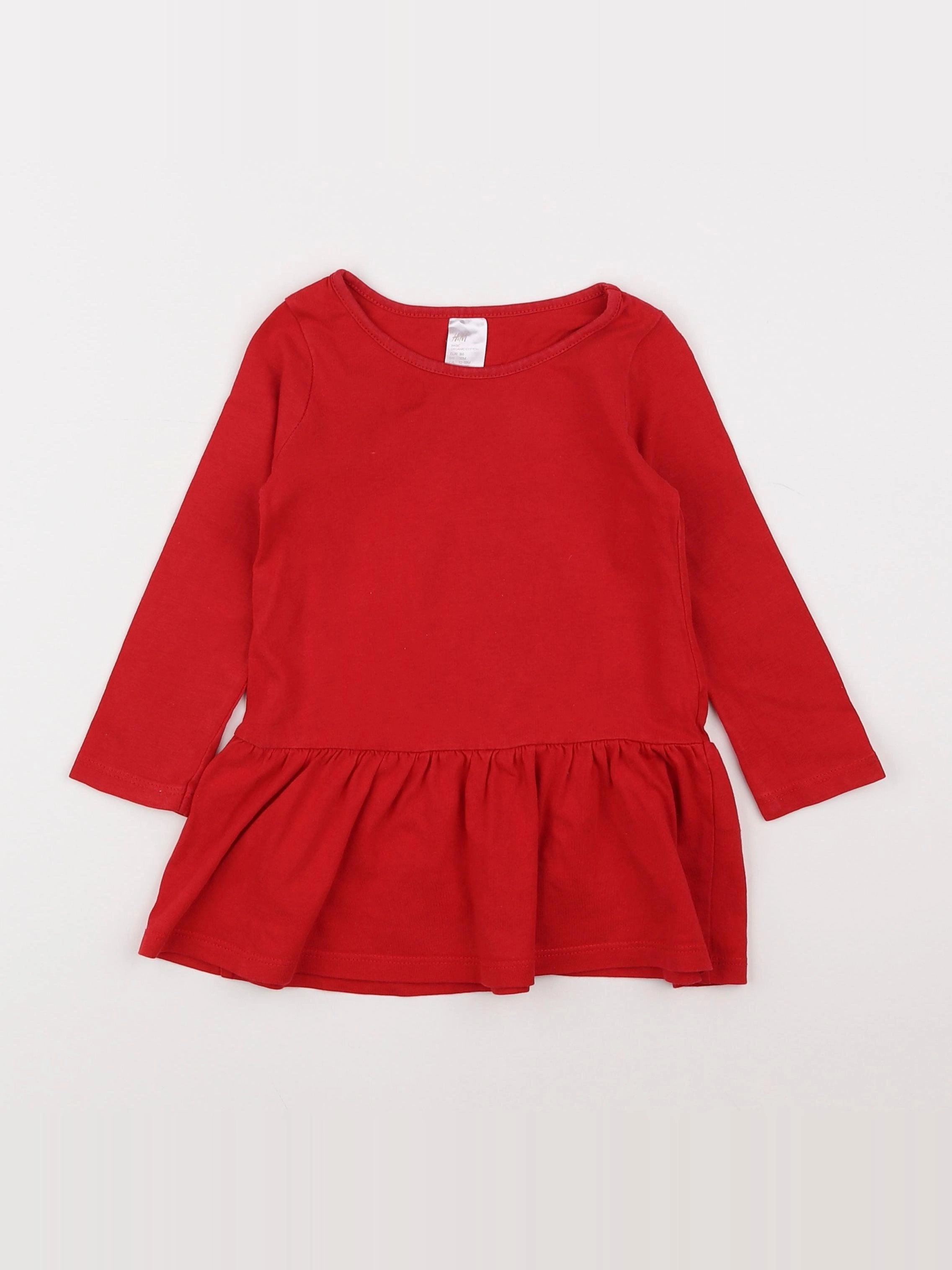 H&M - robe rouge - 12/18 mois