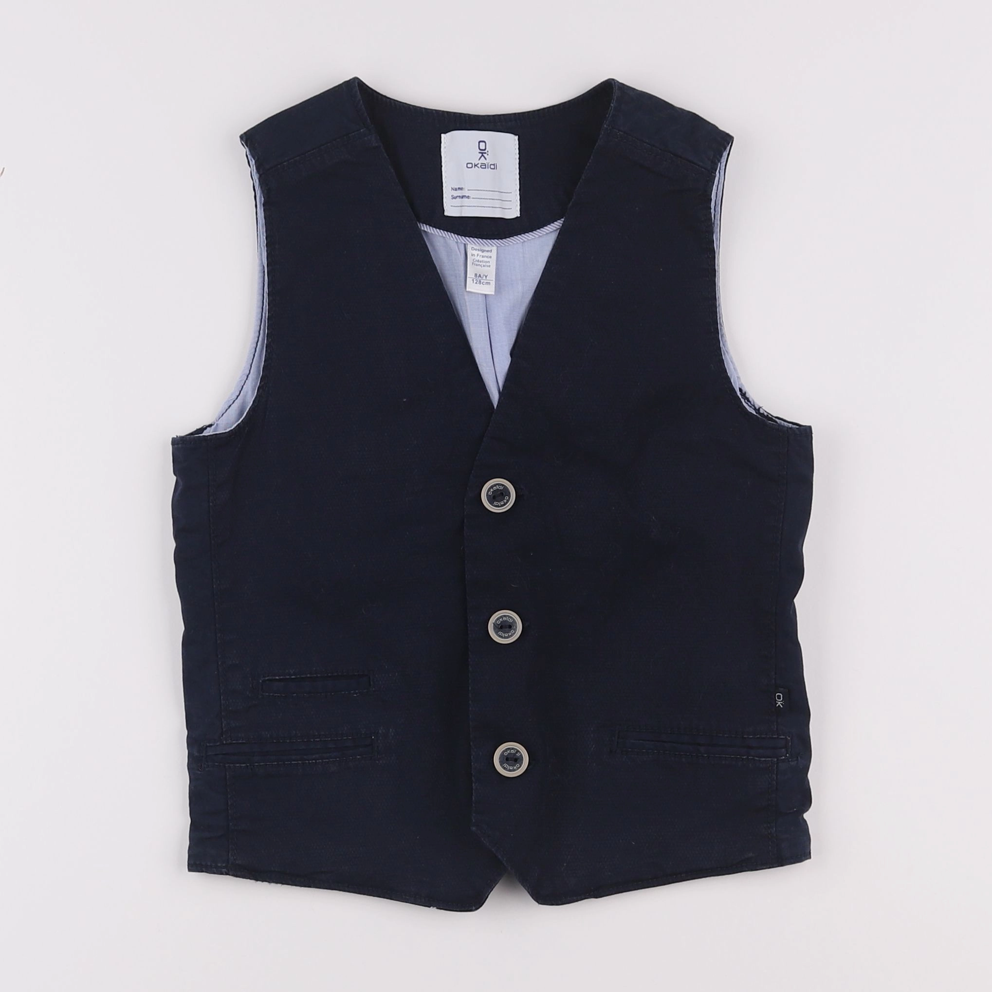 Okaidi - gilet bleu - 8 ans