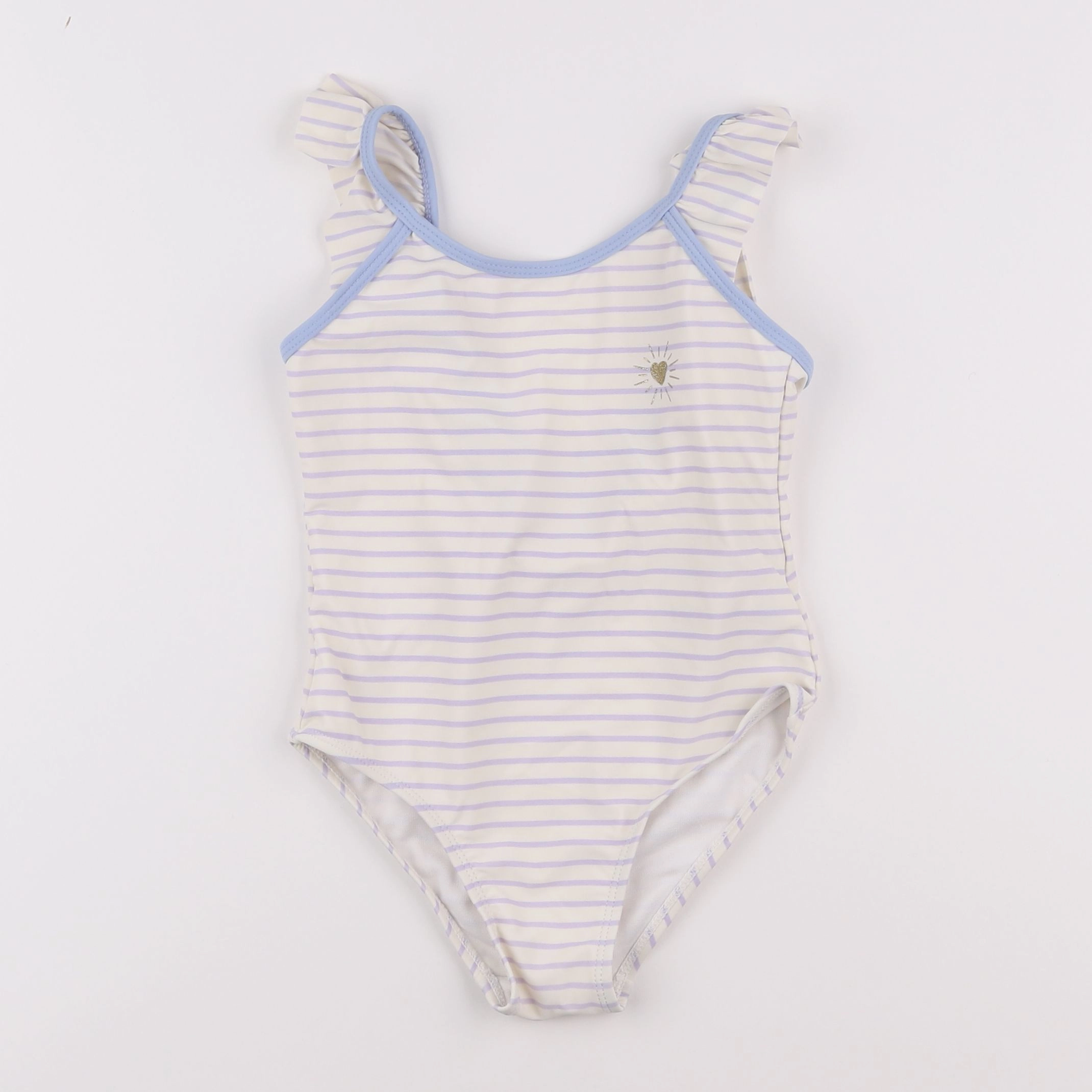 Vertbaudet - maillot de bain blanc, bleu - 6 ans