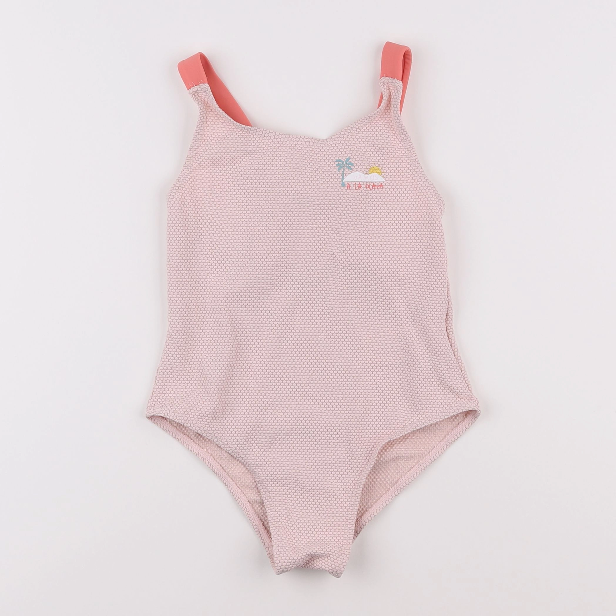 Vertbaudet - maillot de bain rose, argent - 6 ans