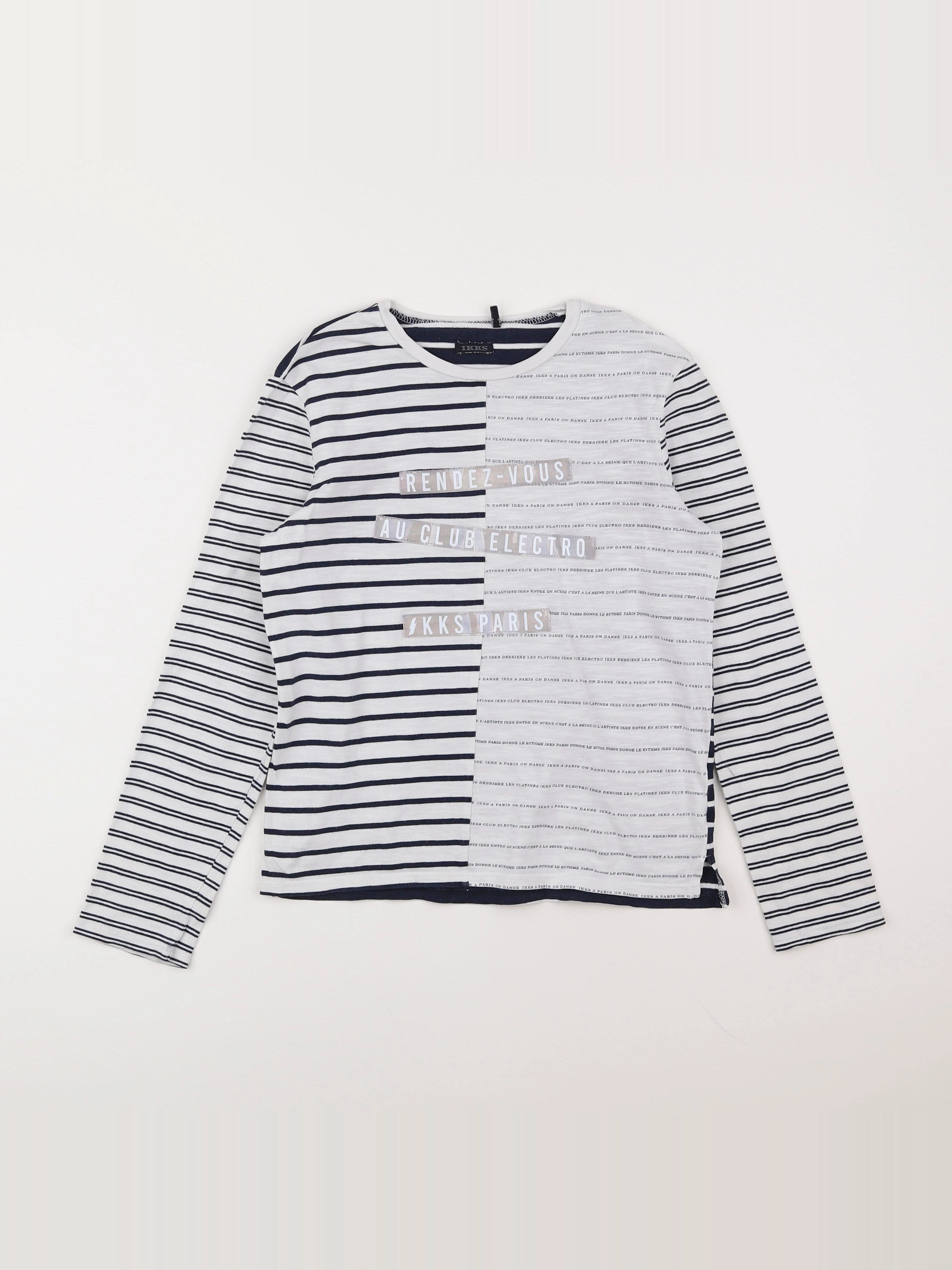 IKKS - tee-shirt blanc, bleu - 12 ans