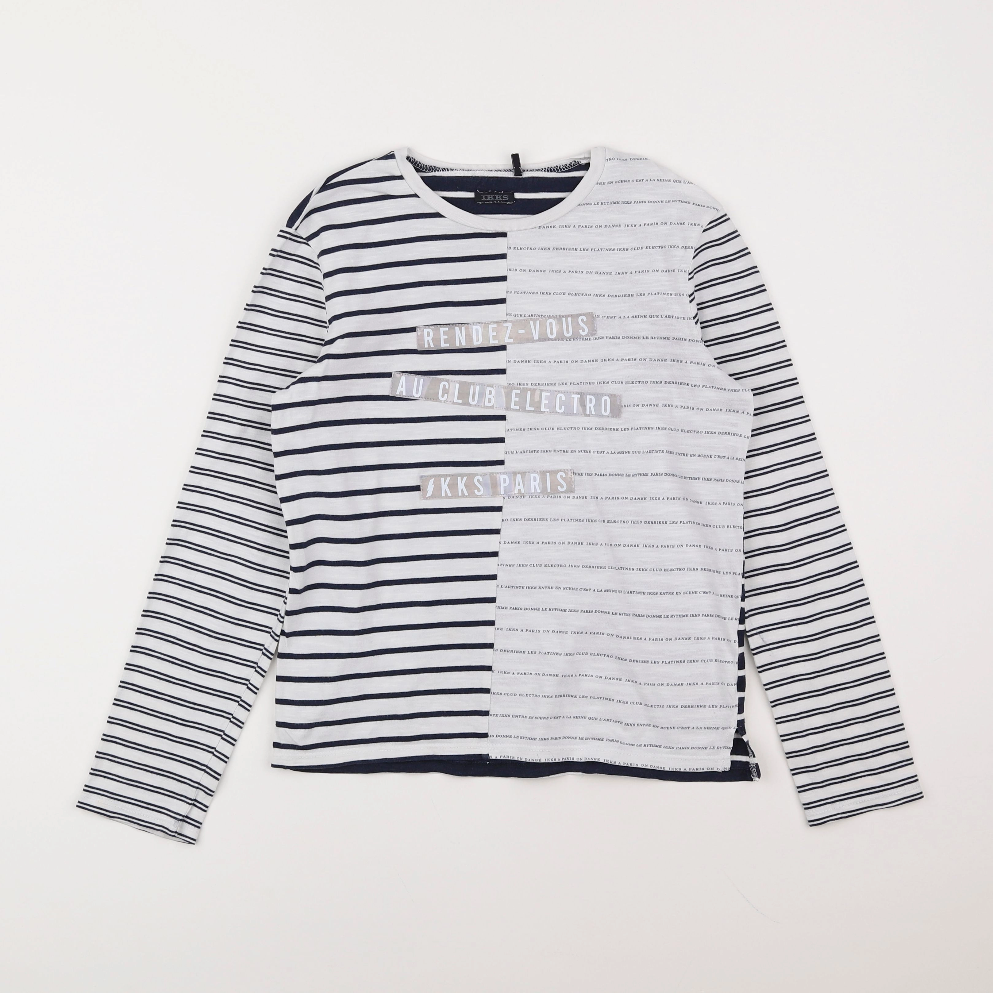 IKKS - tee-shirt blanc, bleu - 12 ans