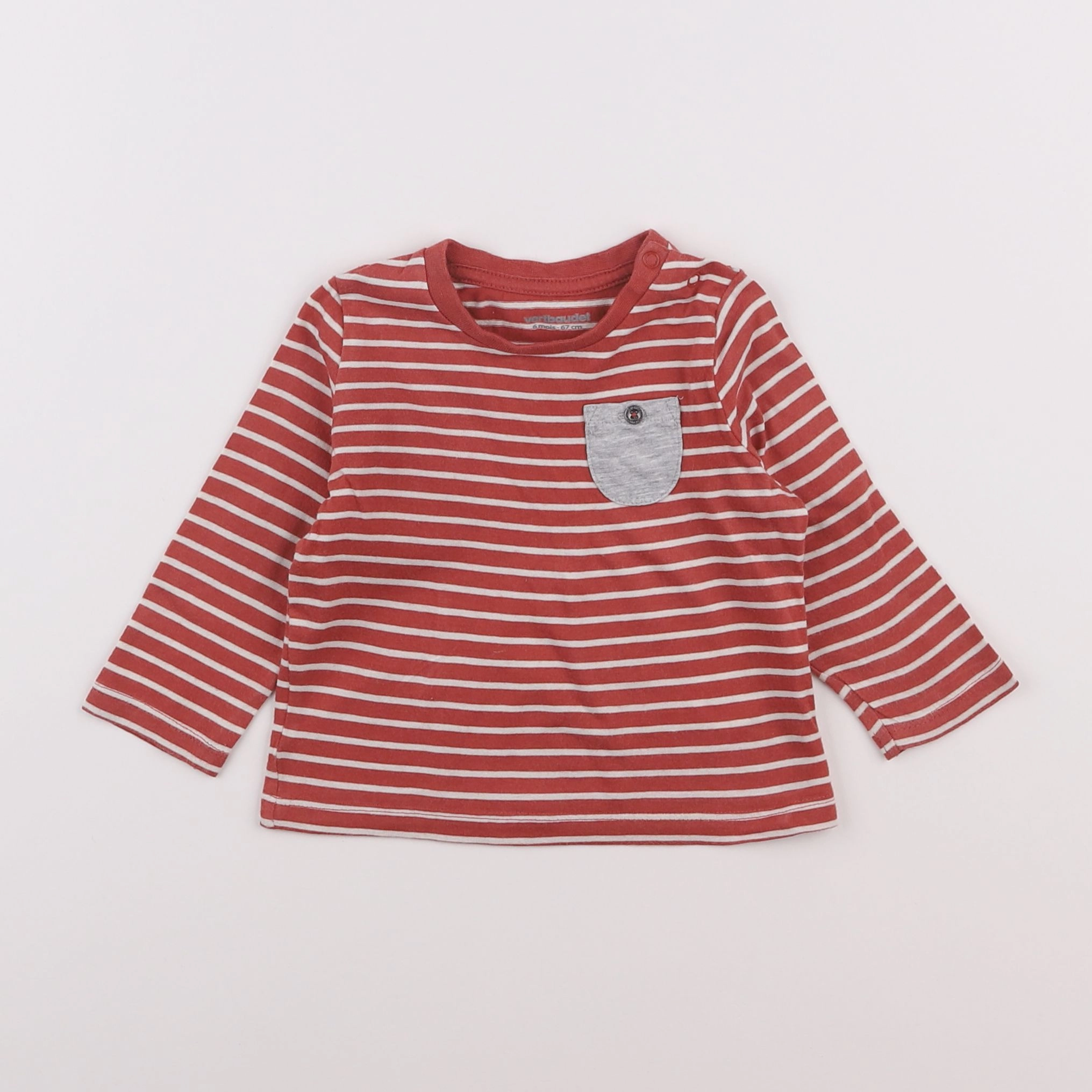 Vertbaudet - tee-shirt rouge - 6 mois