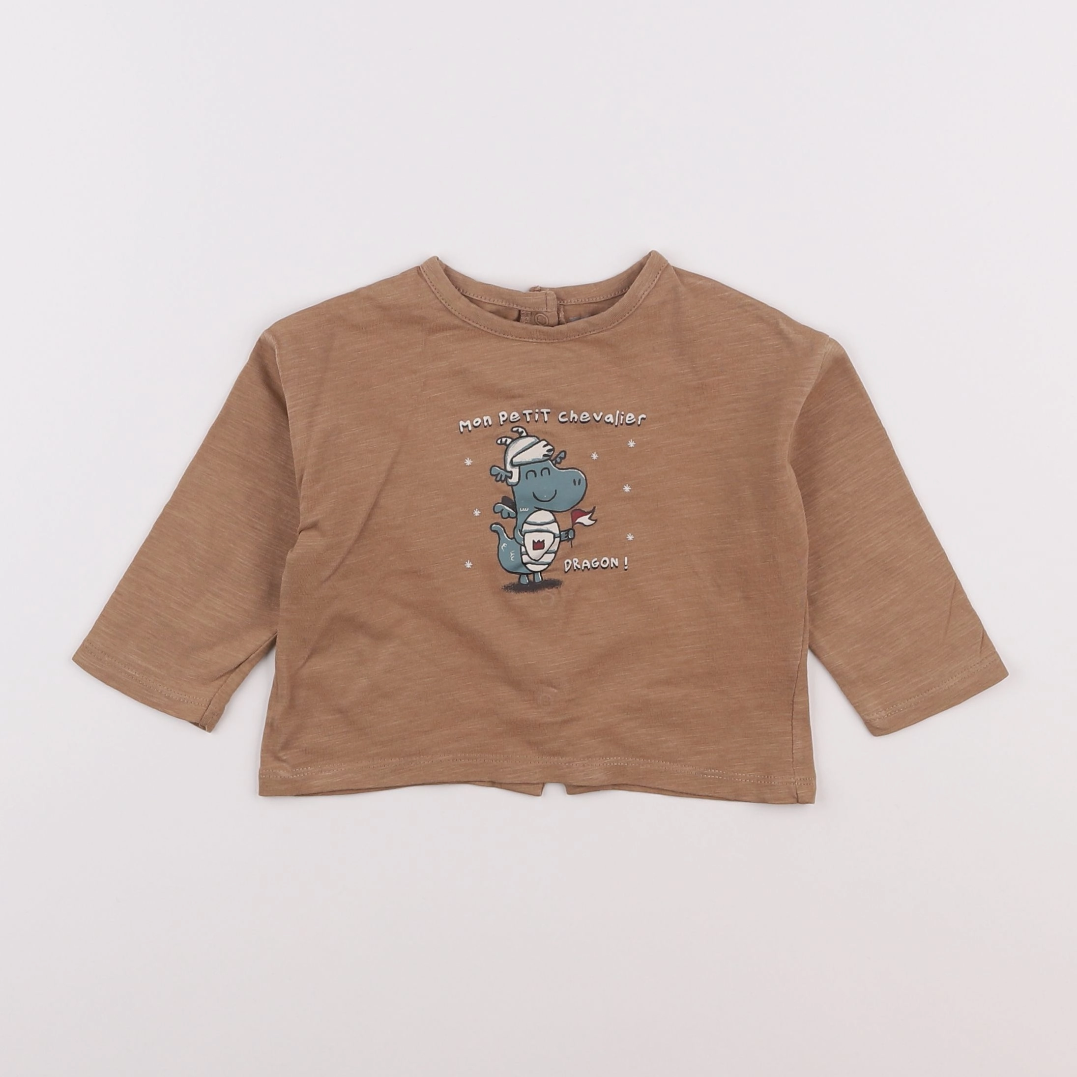 Vertbaudet - tee-shirt marron - 9 mois