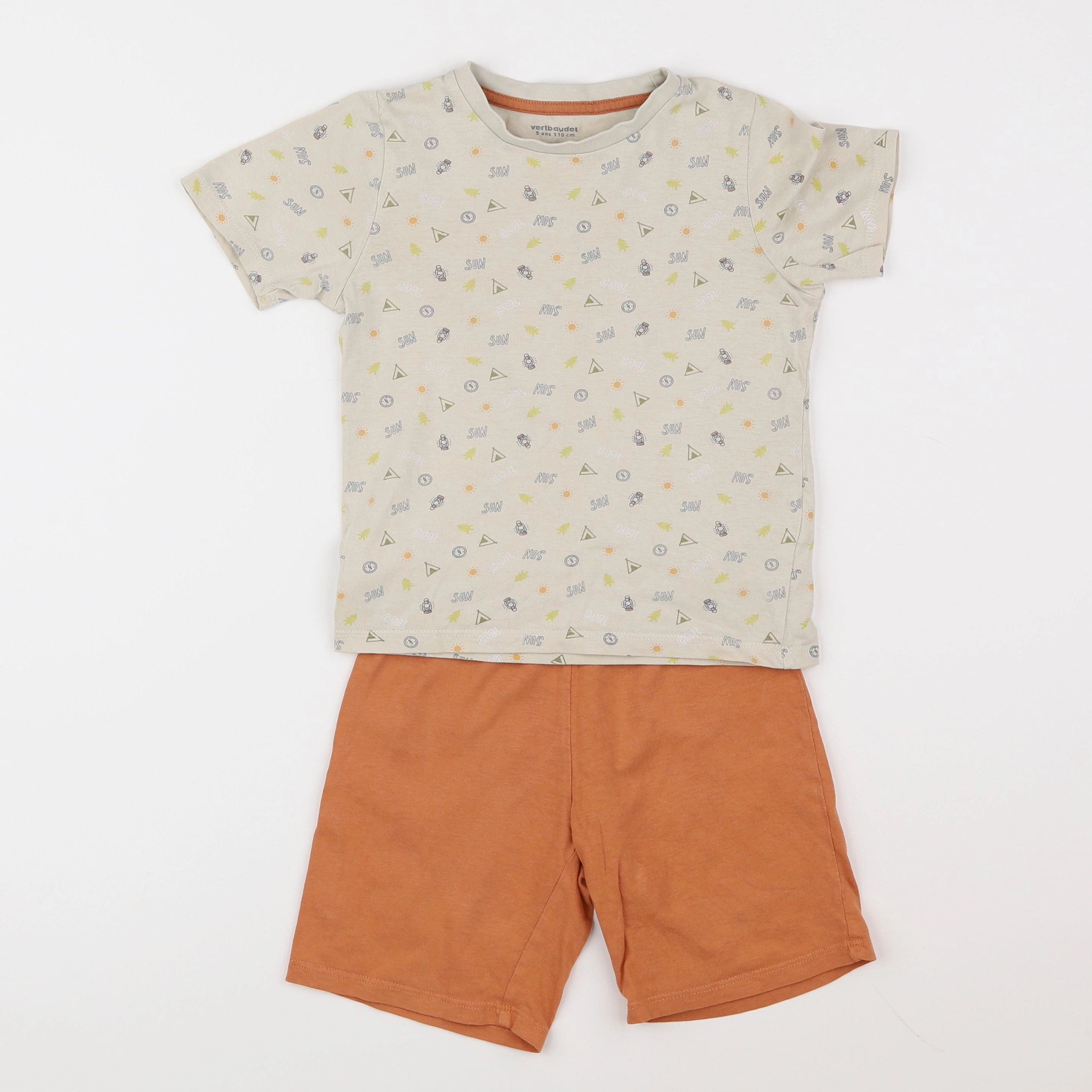 Vertbaudet - pyjama coton beige - 5 ans