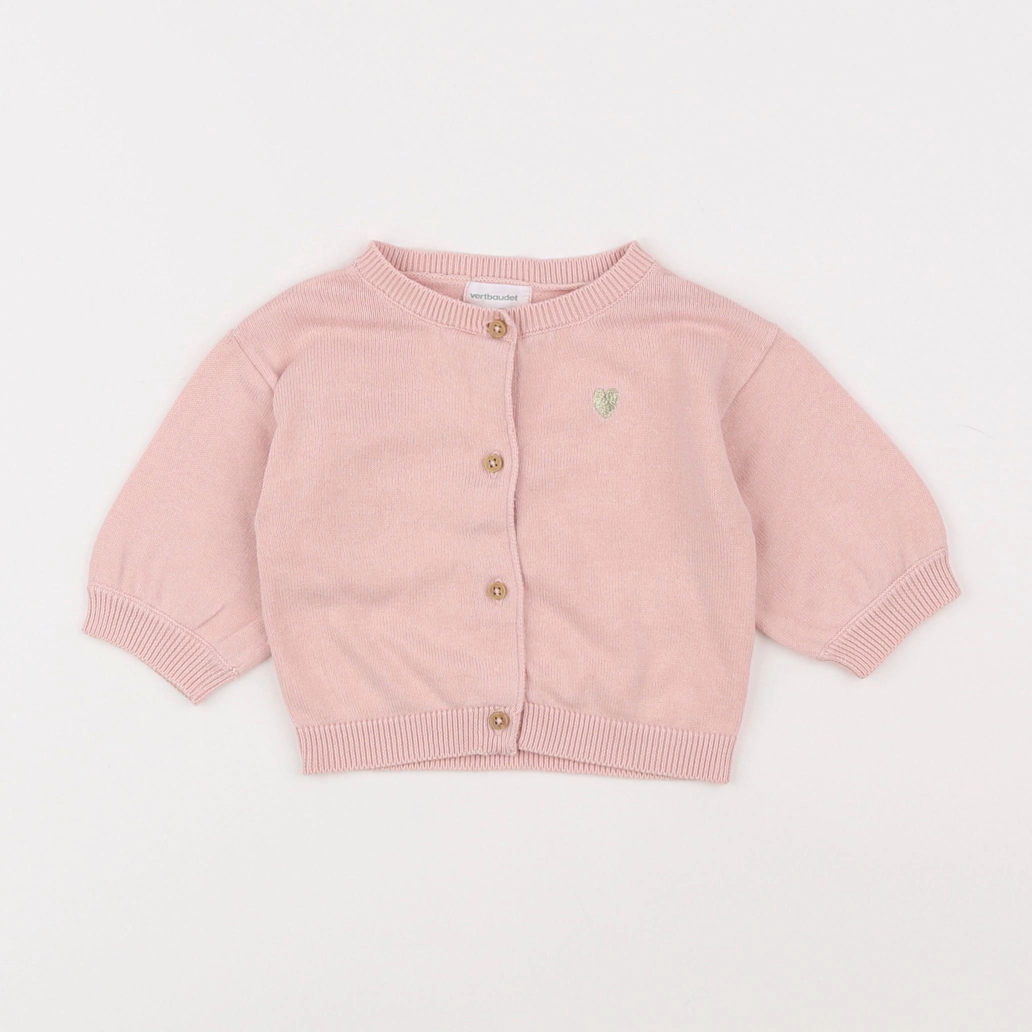 Vertbaudet - gilet rose - 3 mois