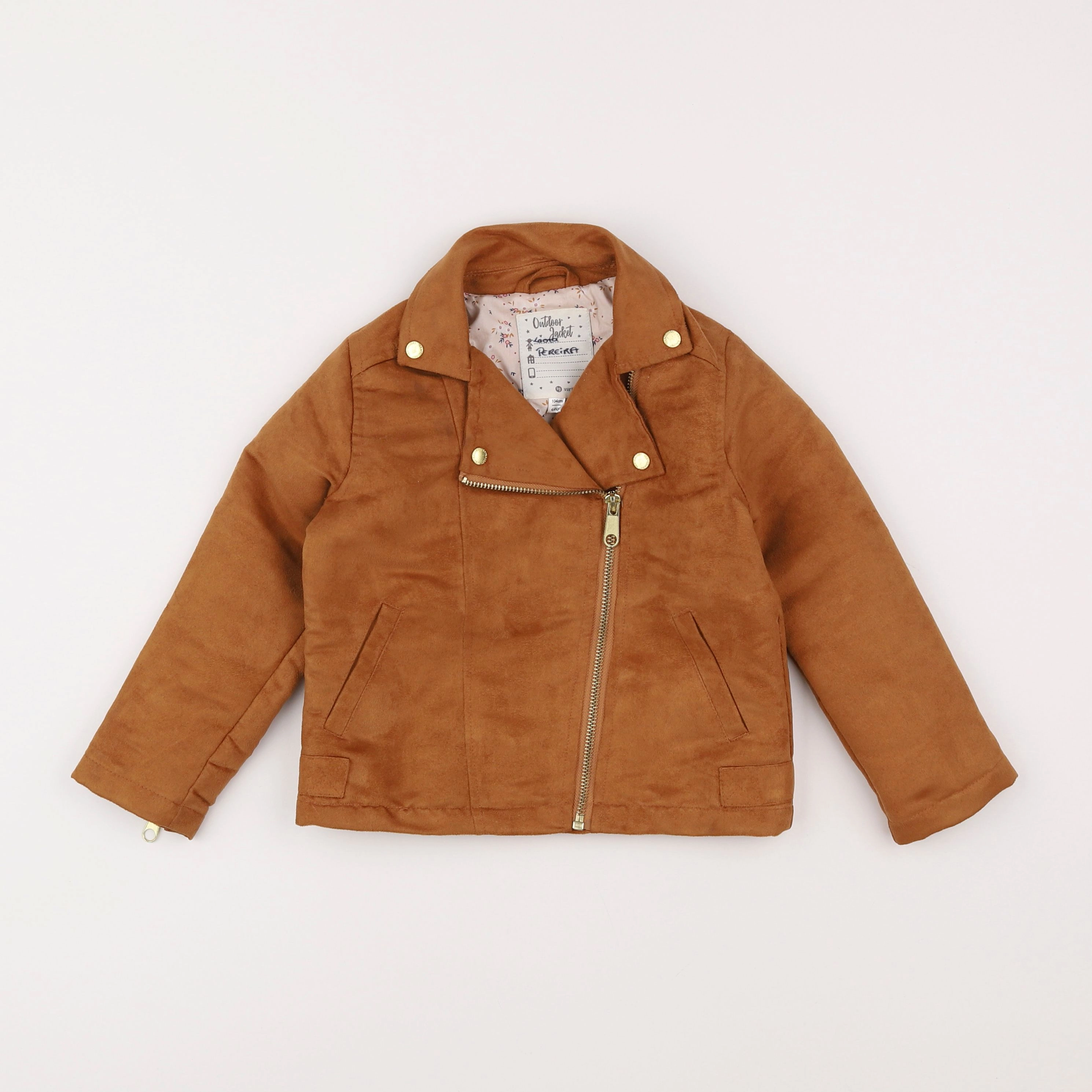 Vertbaudet - veste simili cuir marron - 4 ans