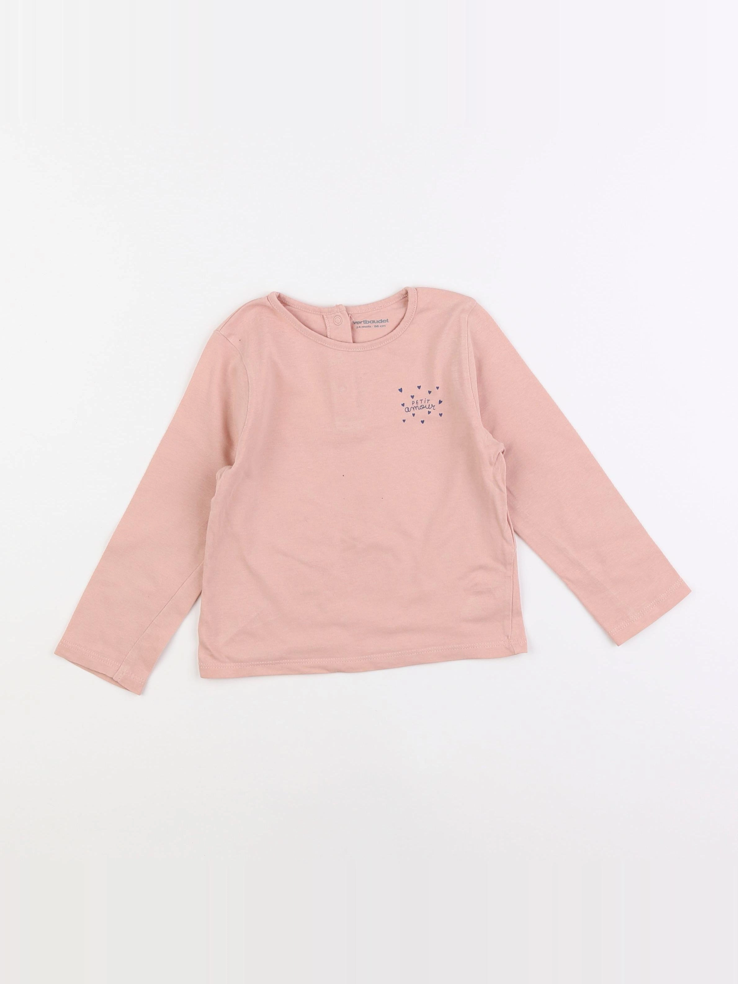 Vertbaudet - tee-shirt rose - 2 ans