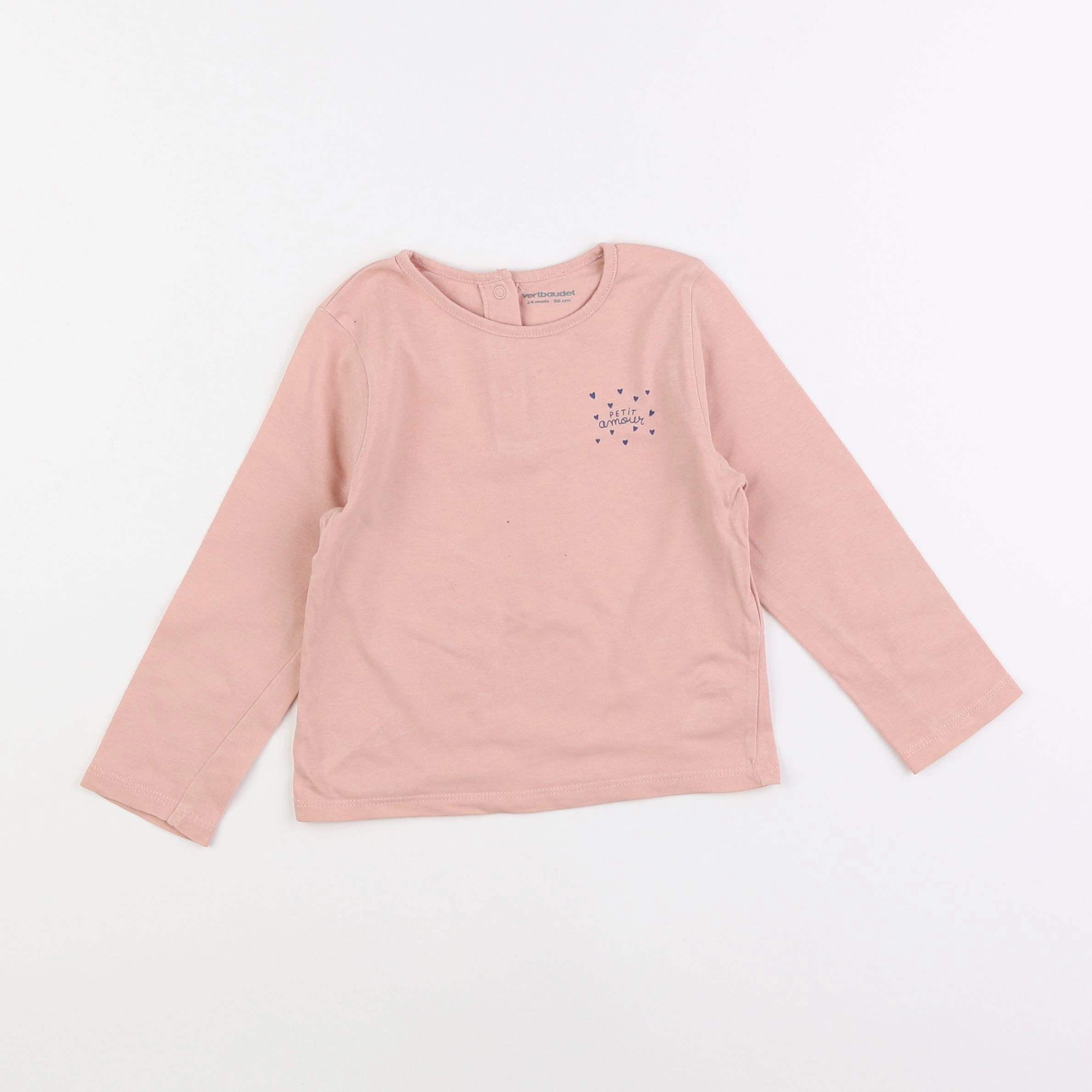 Vertbaudet - tee-shirt rose - 2 ans