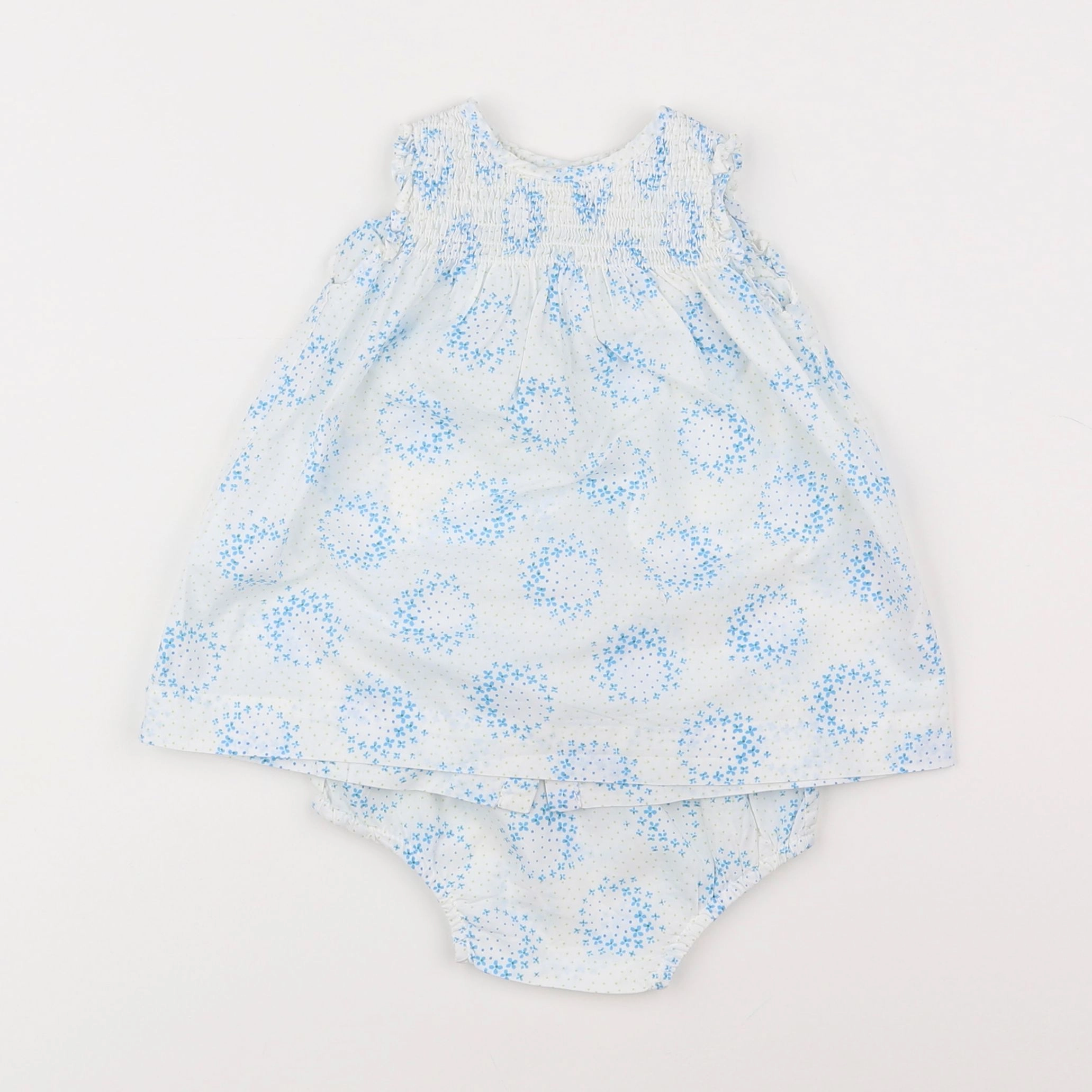 Jacadi - robe blanc, bleu - 3 mois