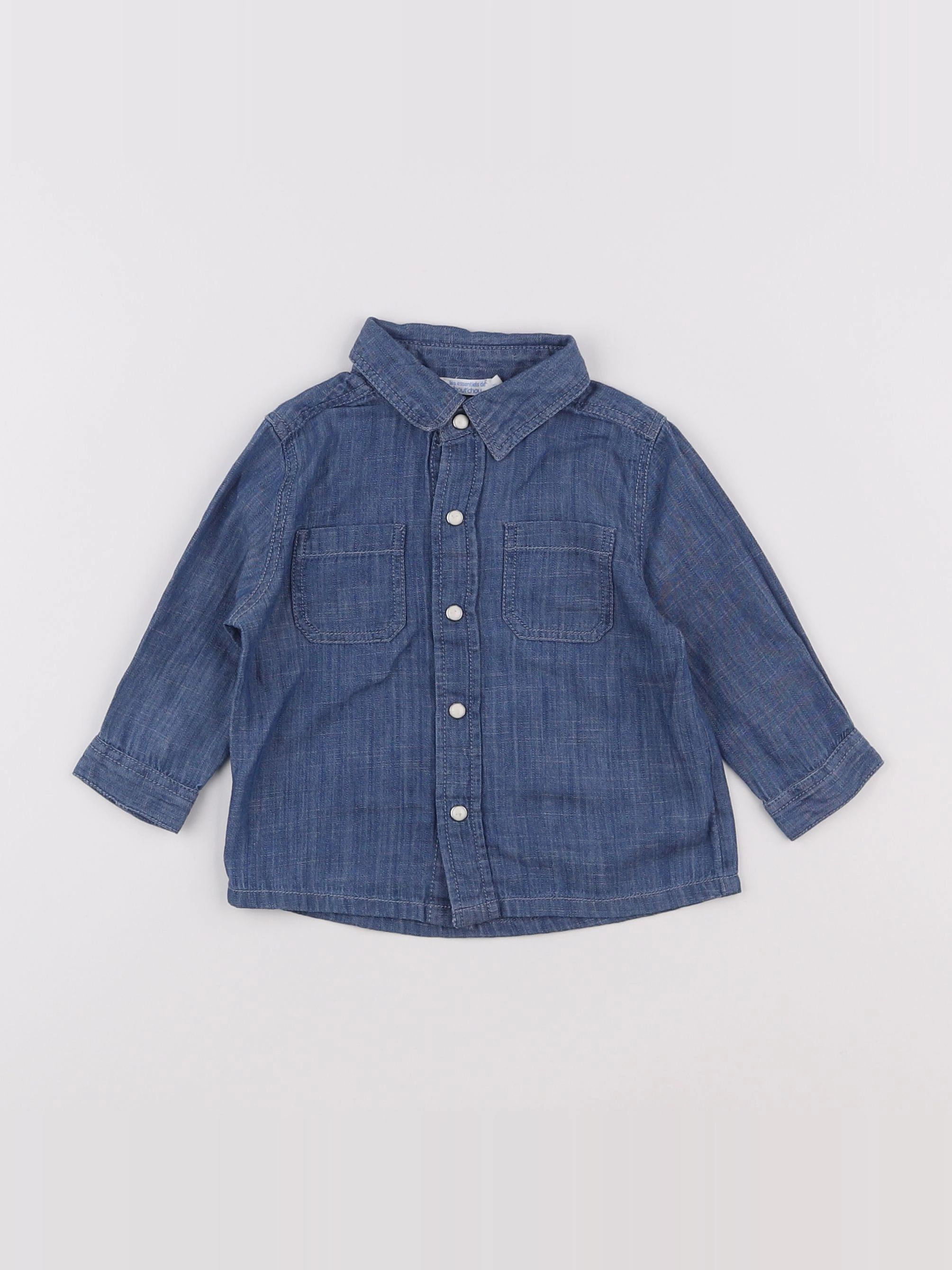 Boutchou - chemise bleu - 6 mois