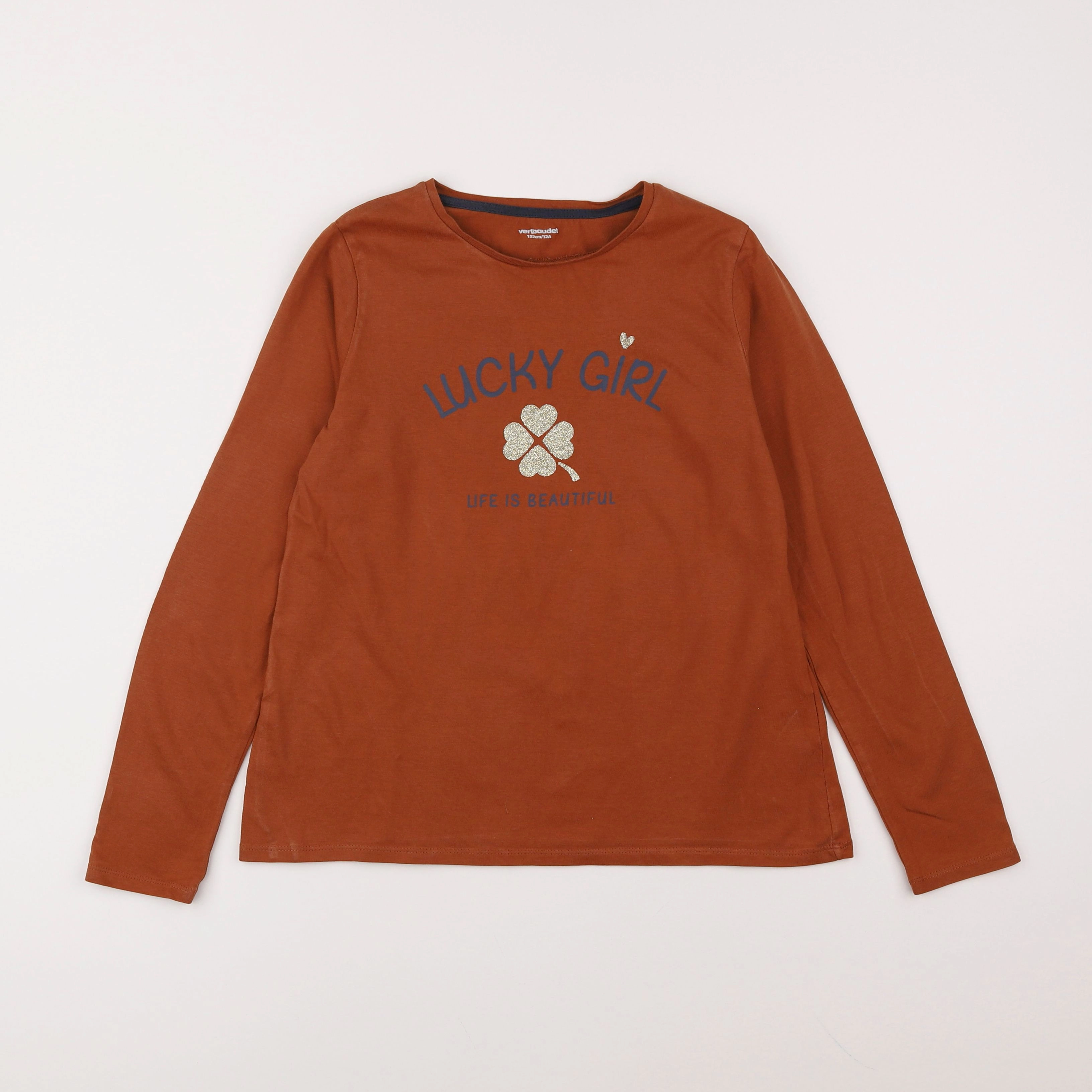 Vertbaudet - tee-shirt marron - 12 ans