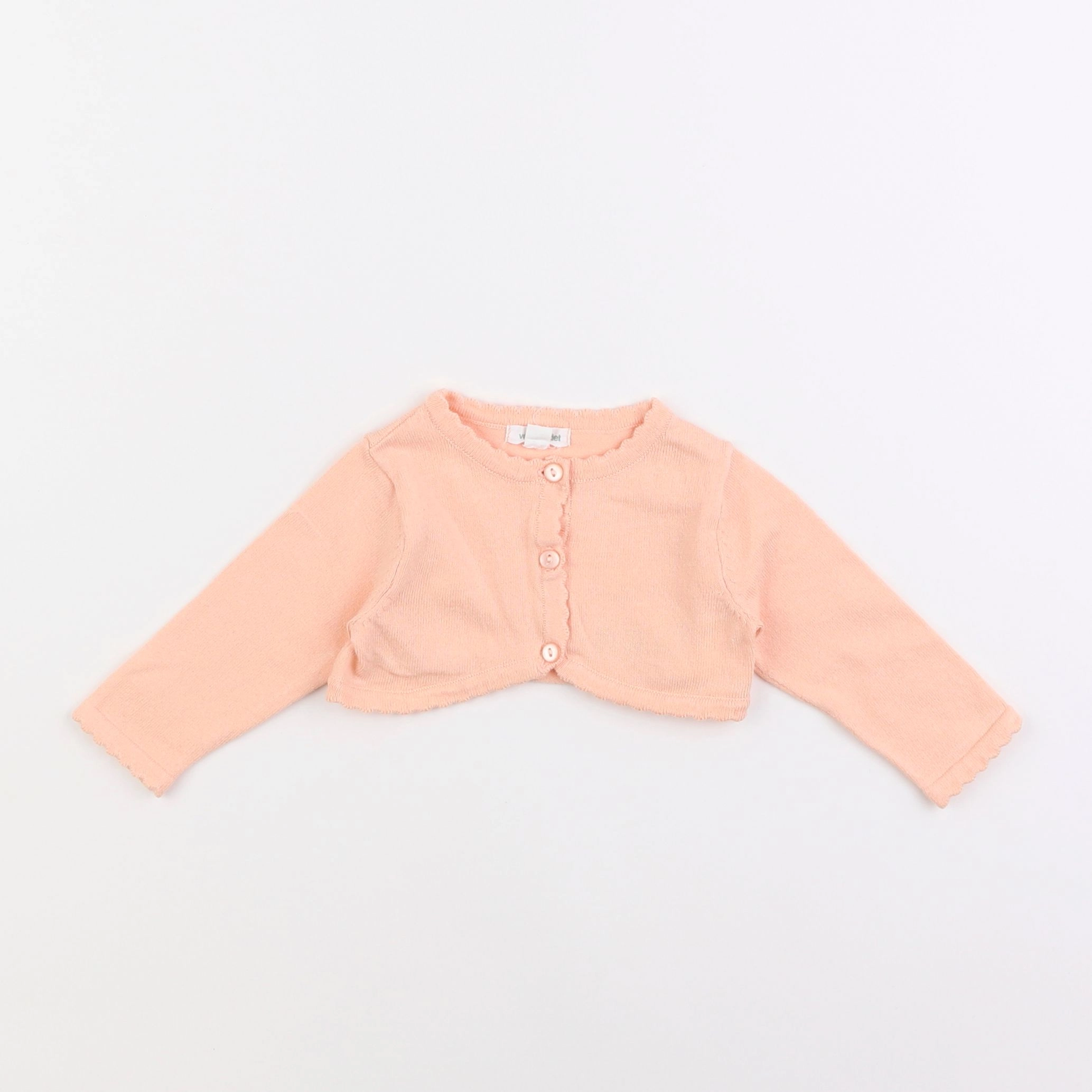 Vertbaudet - gilet orange - 6 mois