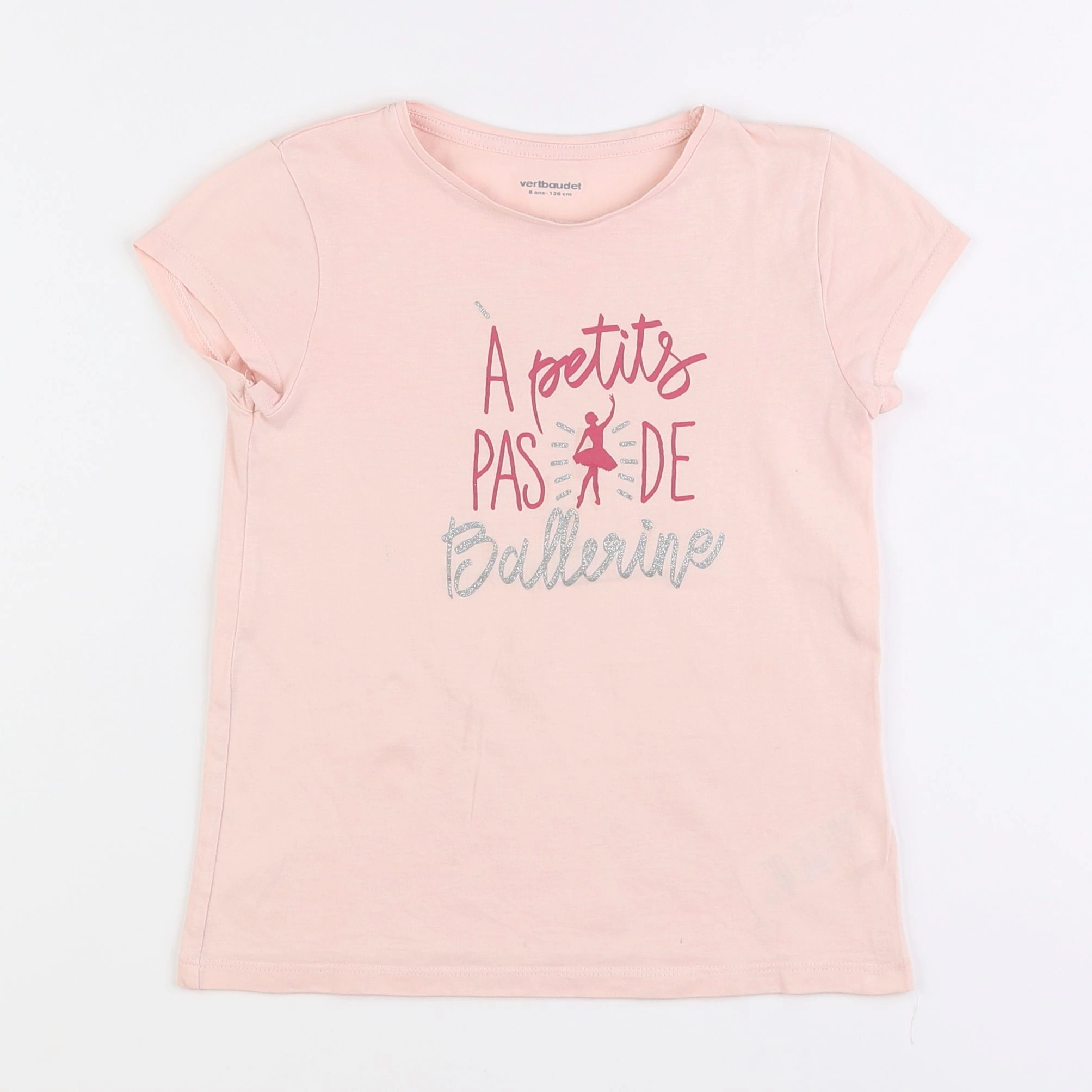 Vertbaudet - tee-shirt rose - 8 ans
