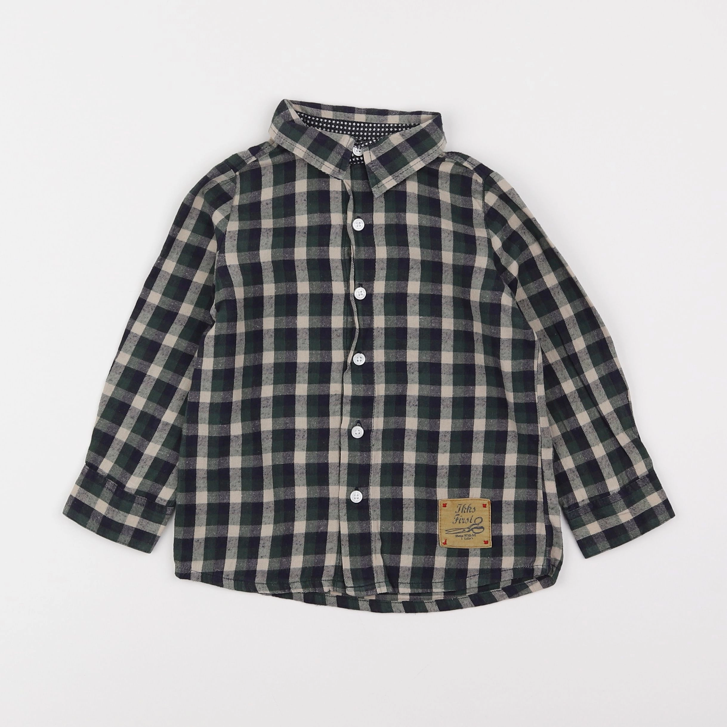 IKKS - chemise vert, bleu - 2 ans