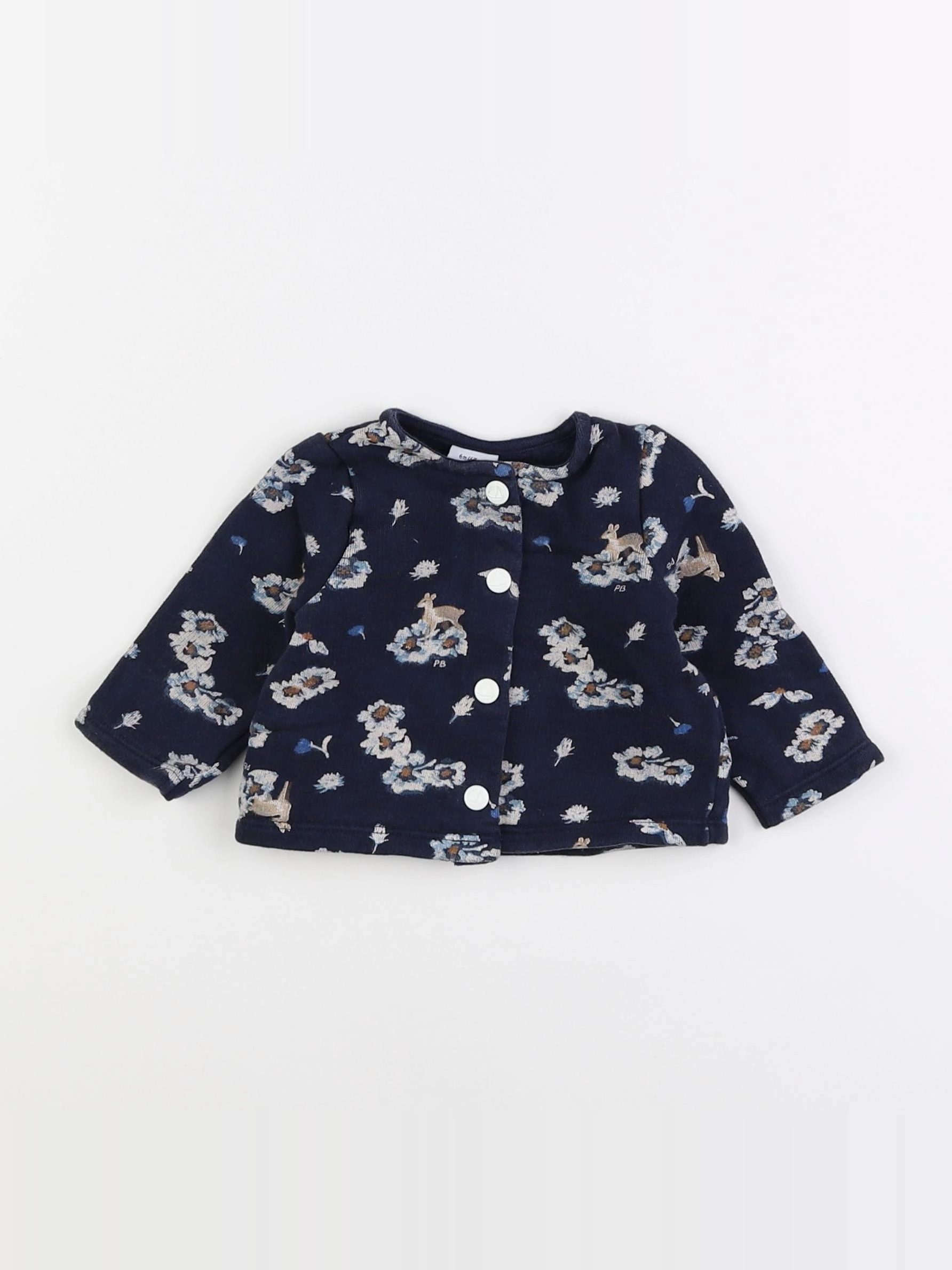 Petit Bateau - gilet bleu - 6 mois