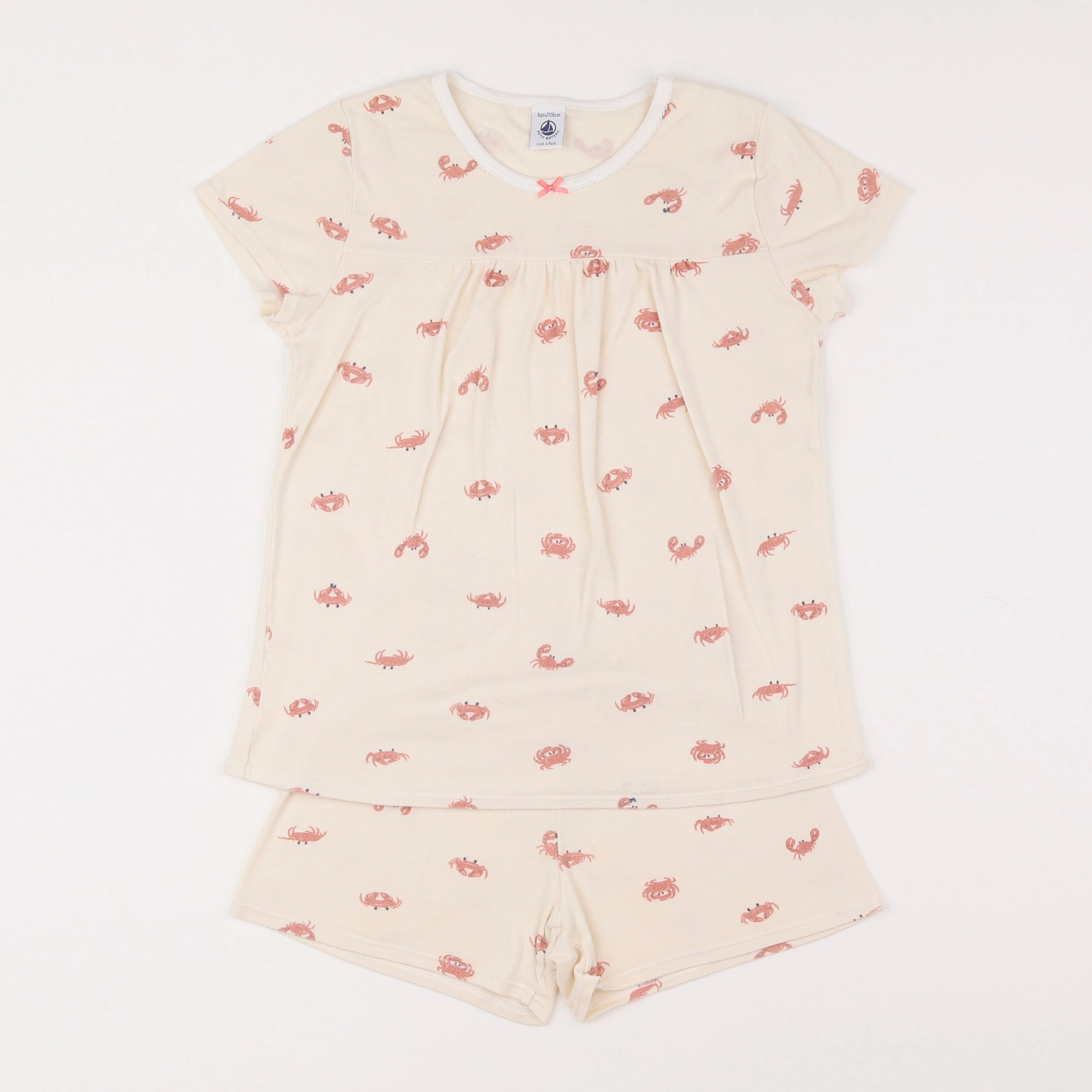 Petit Bateau - pyjama coton beige - 8 ans