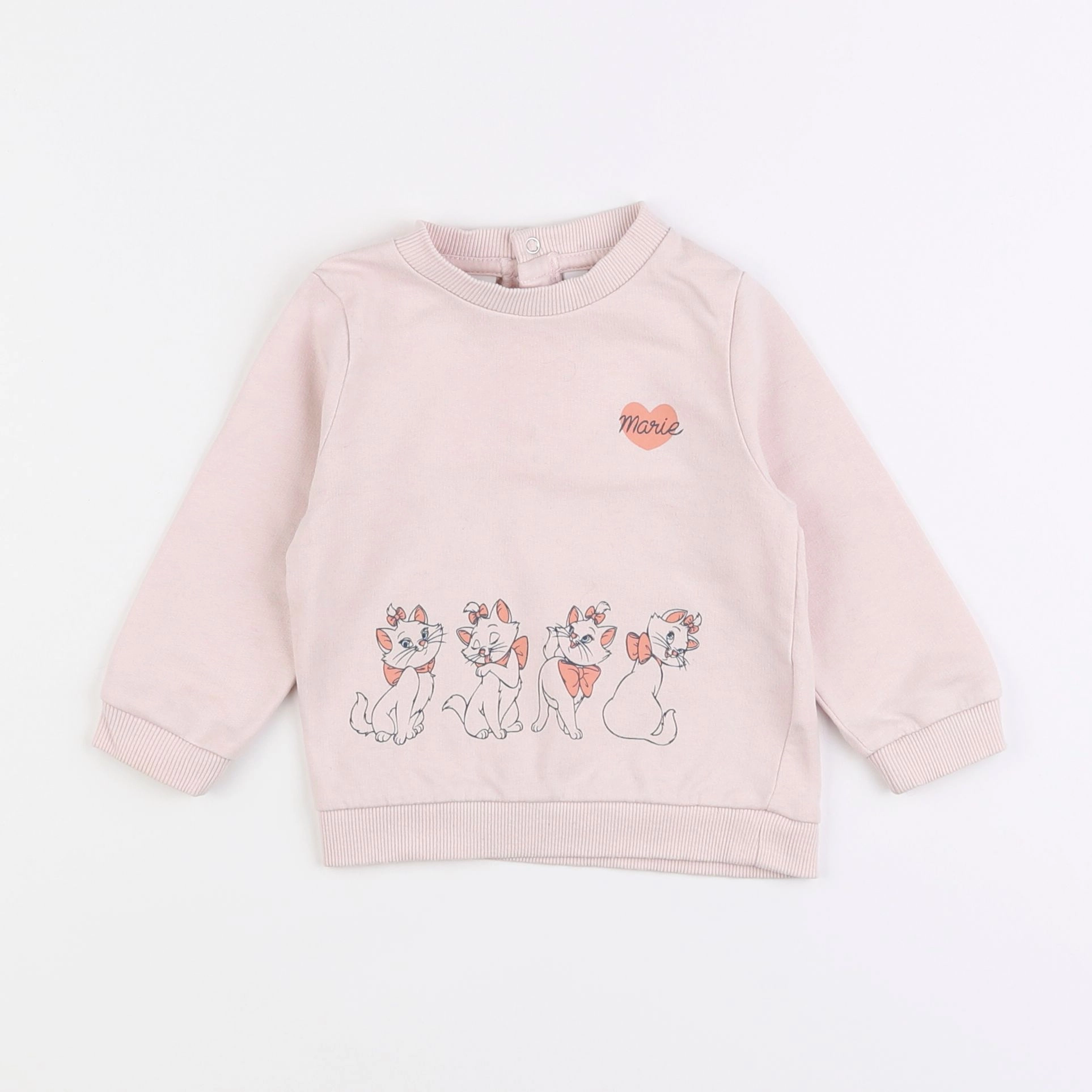 Vertbaudet - sweat rose - 9 mois