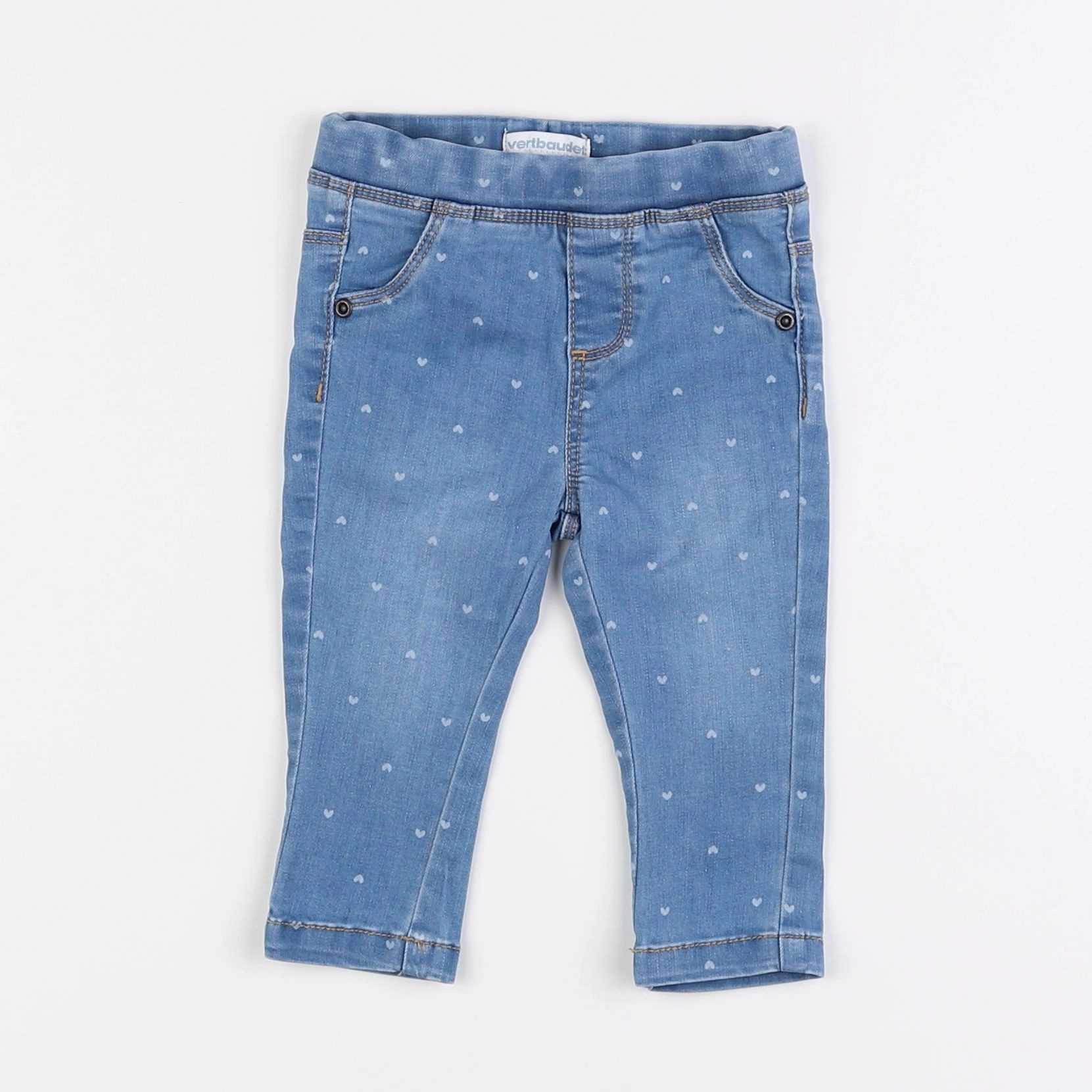 Vertbaudet - jegging bleu - 9 mois