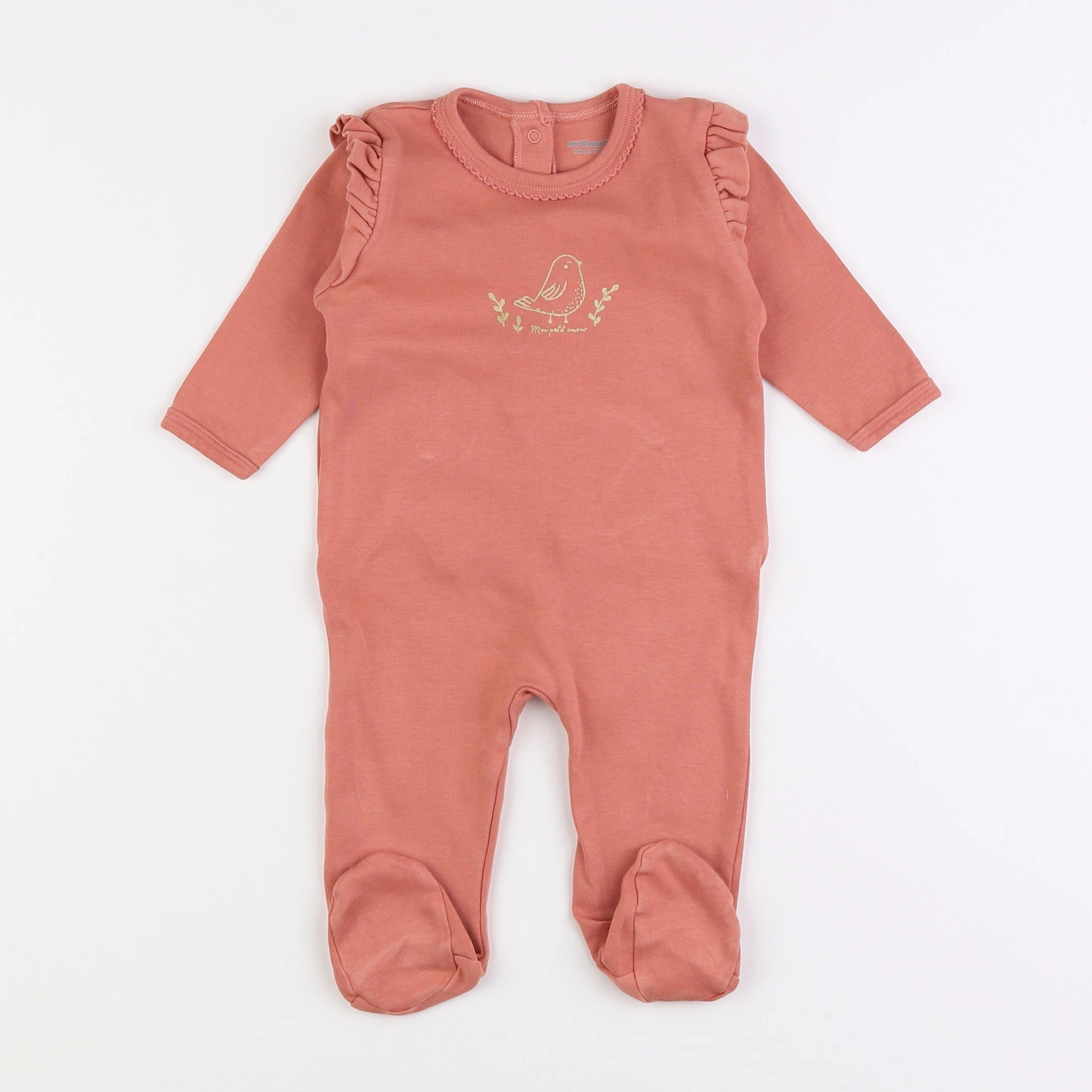 Vertbaudet - pyjama coton rose - 6 mois