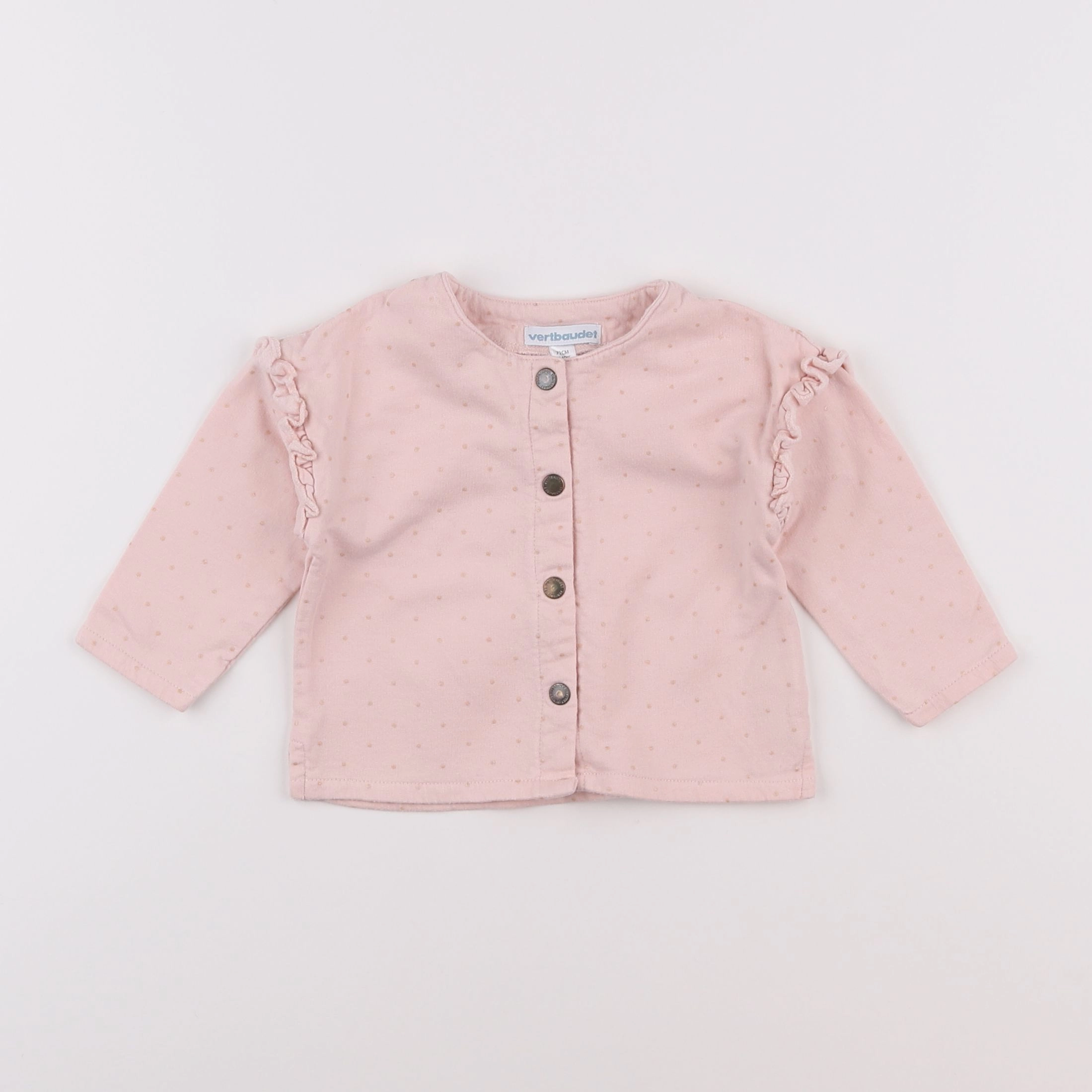Vertbaudet - sweat rose - 9 mois