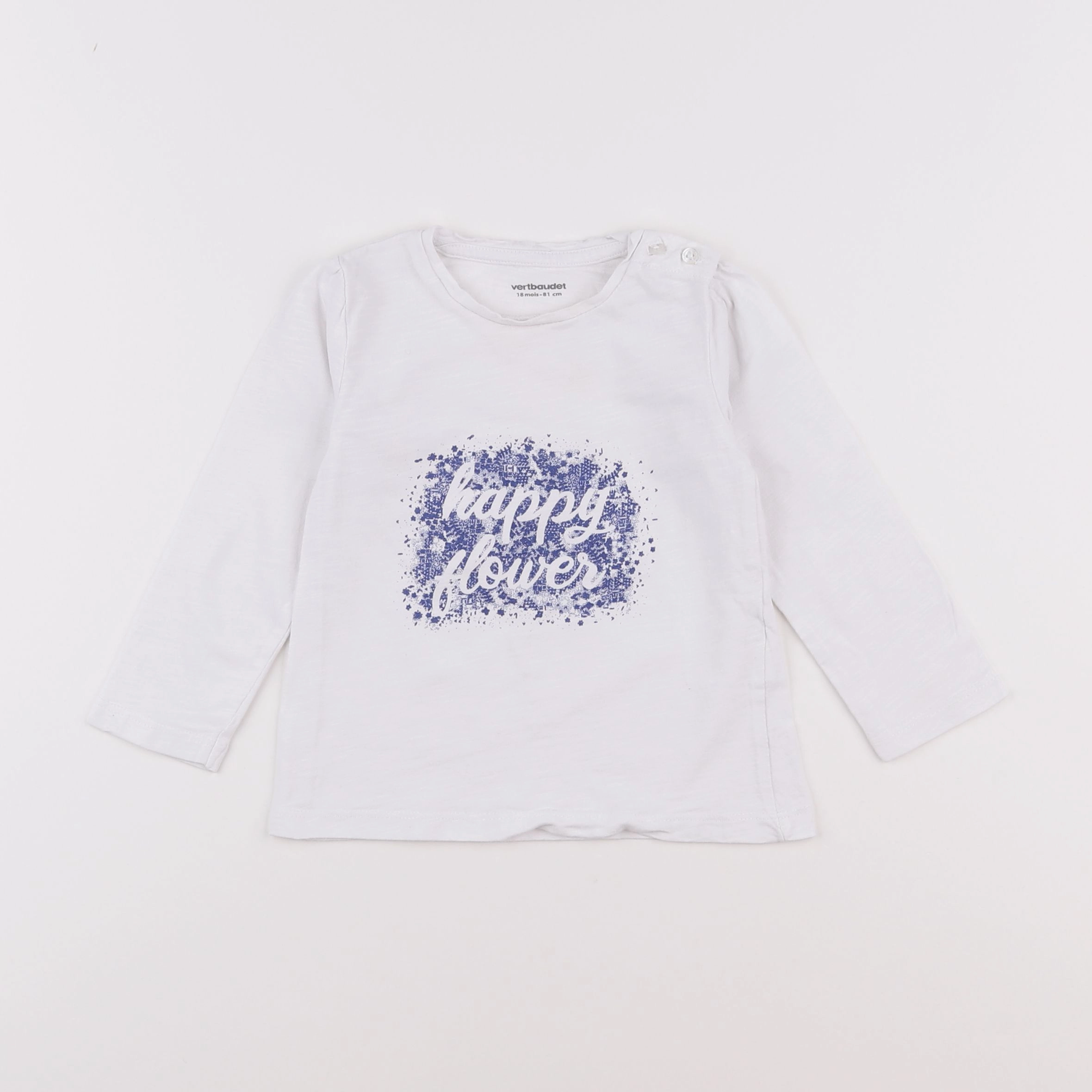 Vertbaudet - tee-shirt blanc - 18 mois