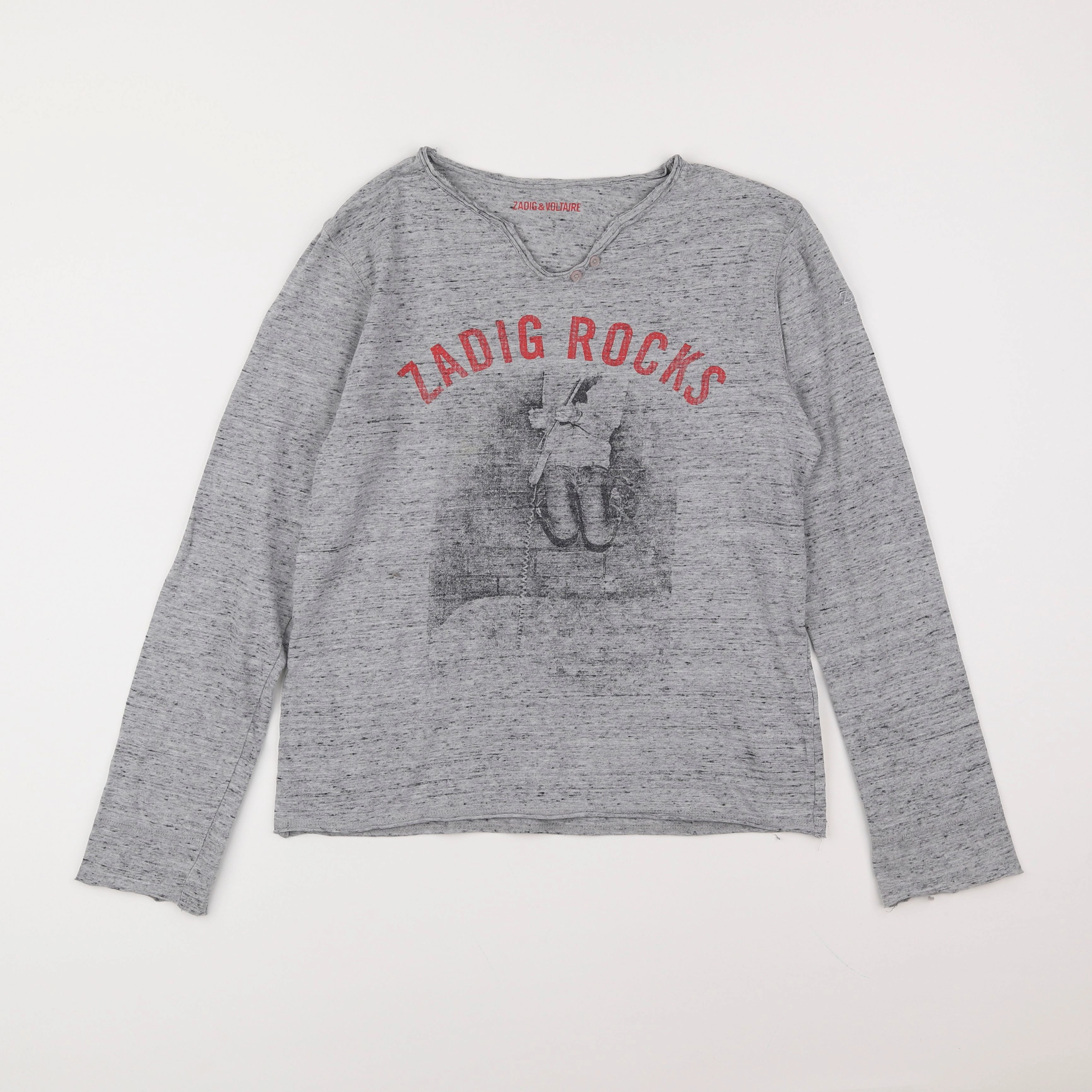 Zadig & Voltaire - tee-shirt gris - 14 ans