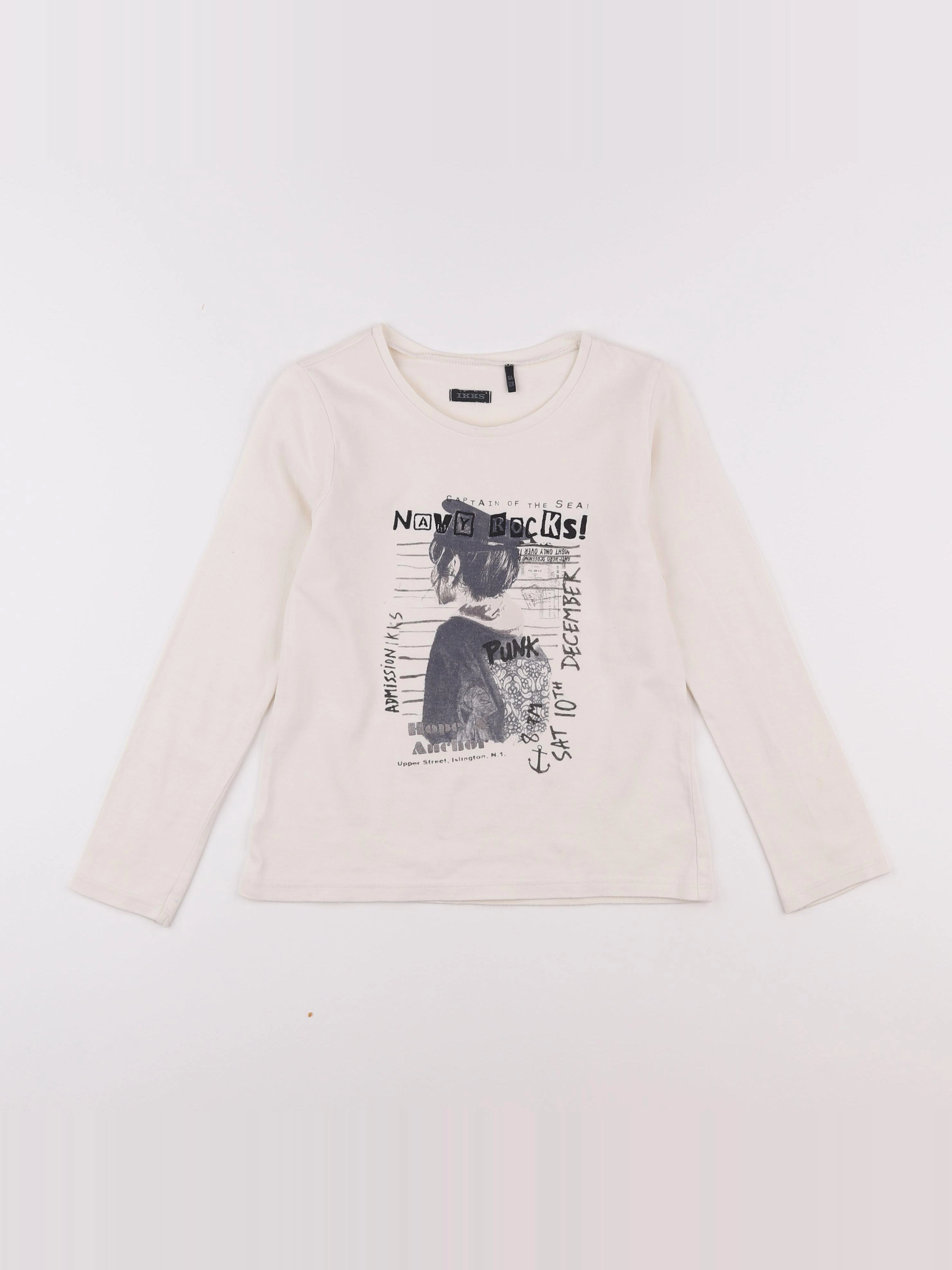 IKKS - tee-shirt beige - 8 ans