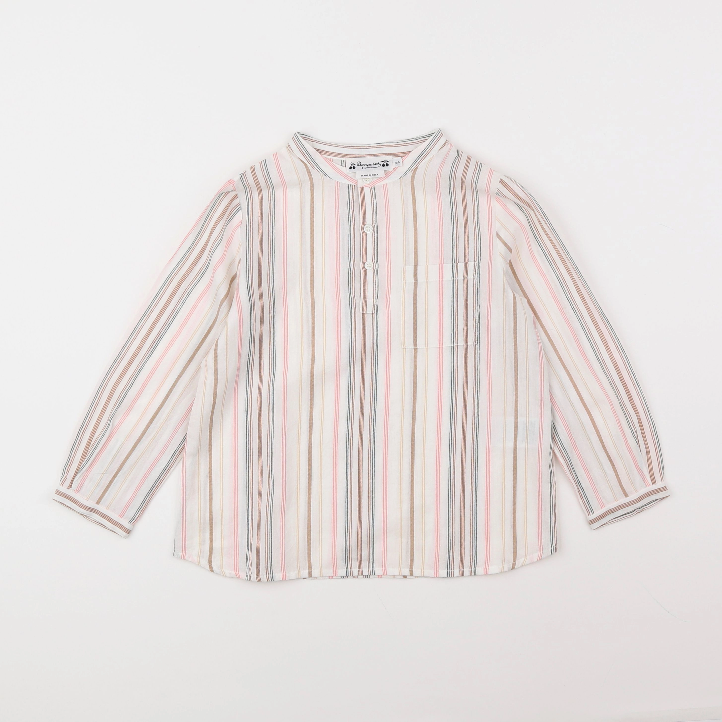 Bonpoint - blouse blanc, marron - 4 ans