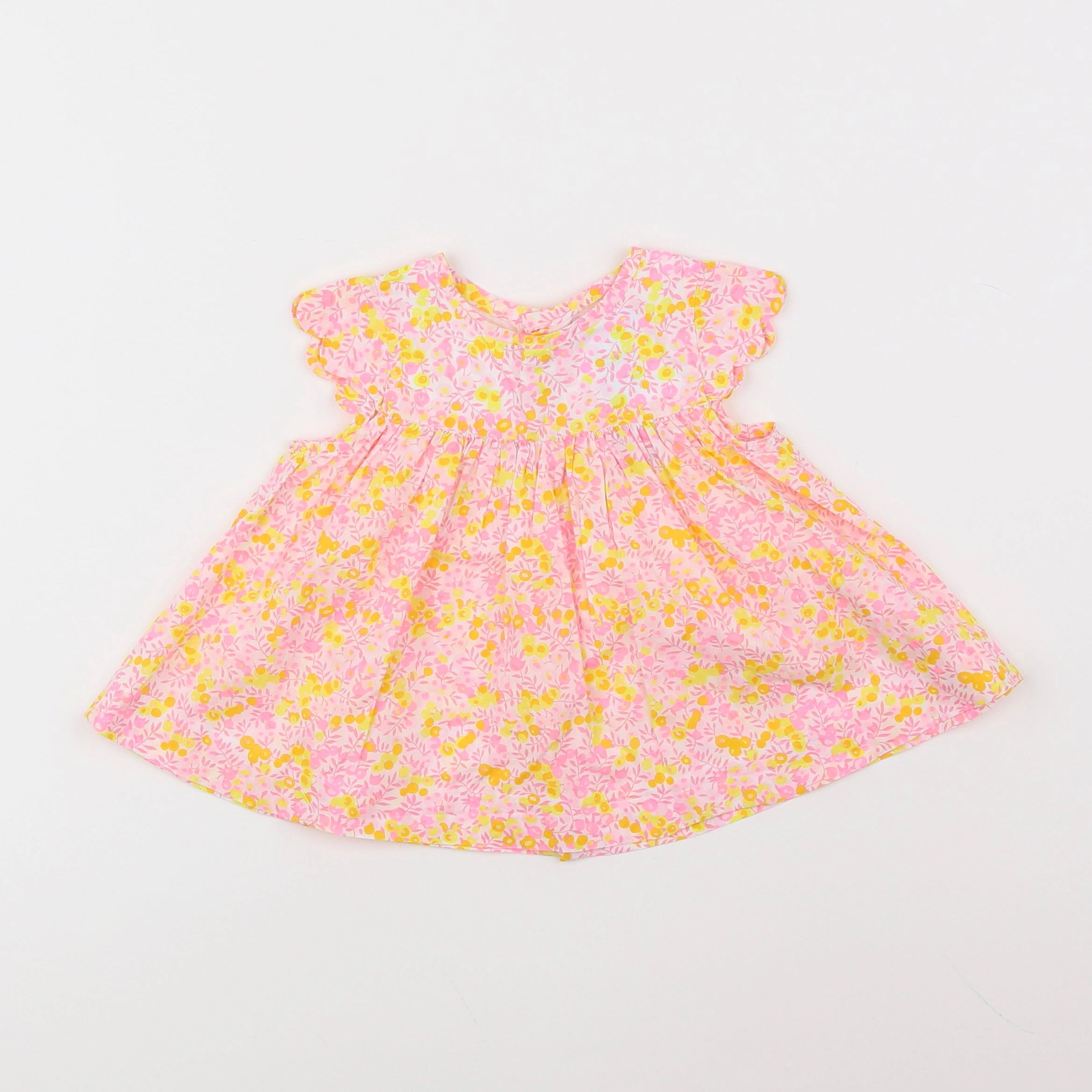 Jacadi - blouse liberty jaune, rose - 18 mois