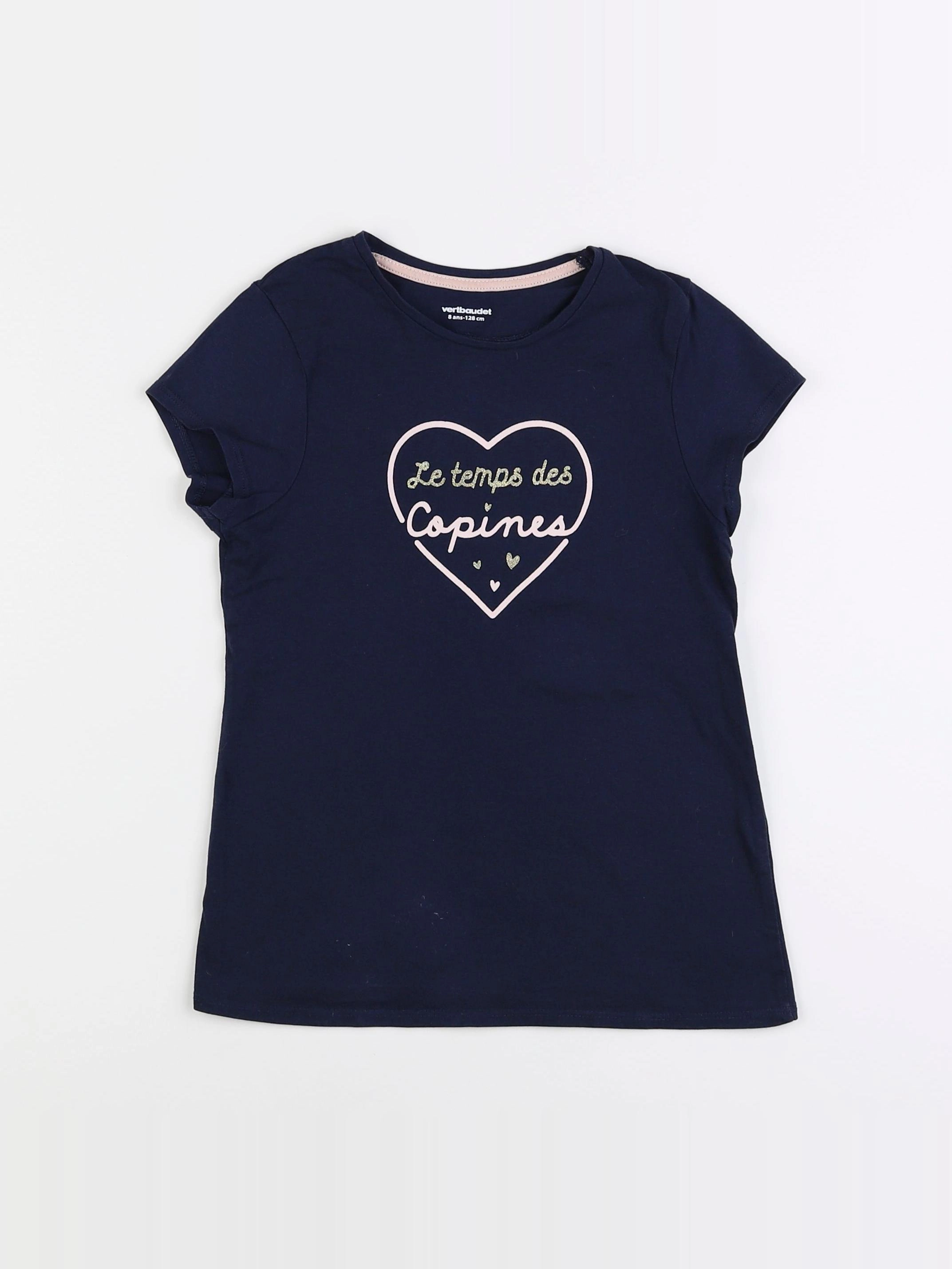 Vertbaudet - tee-shirt bleu - 8 ans