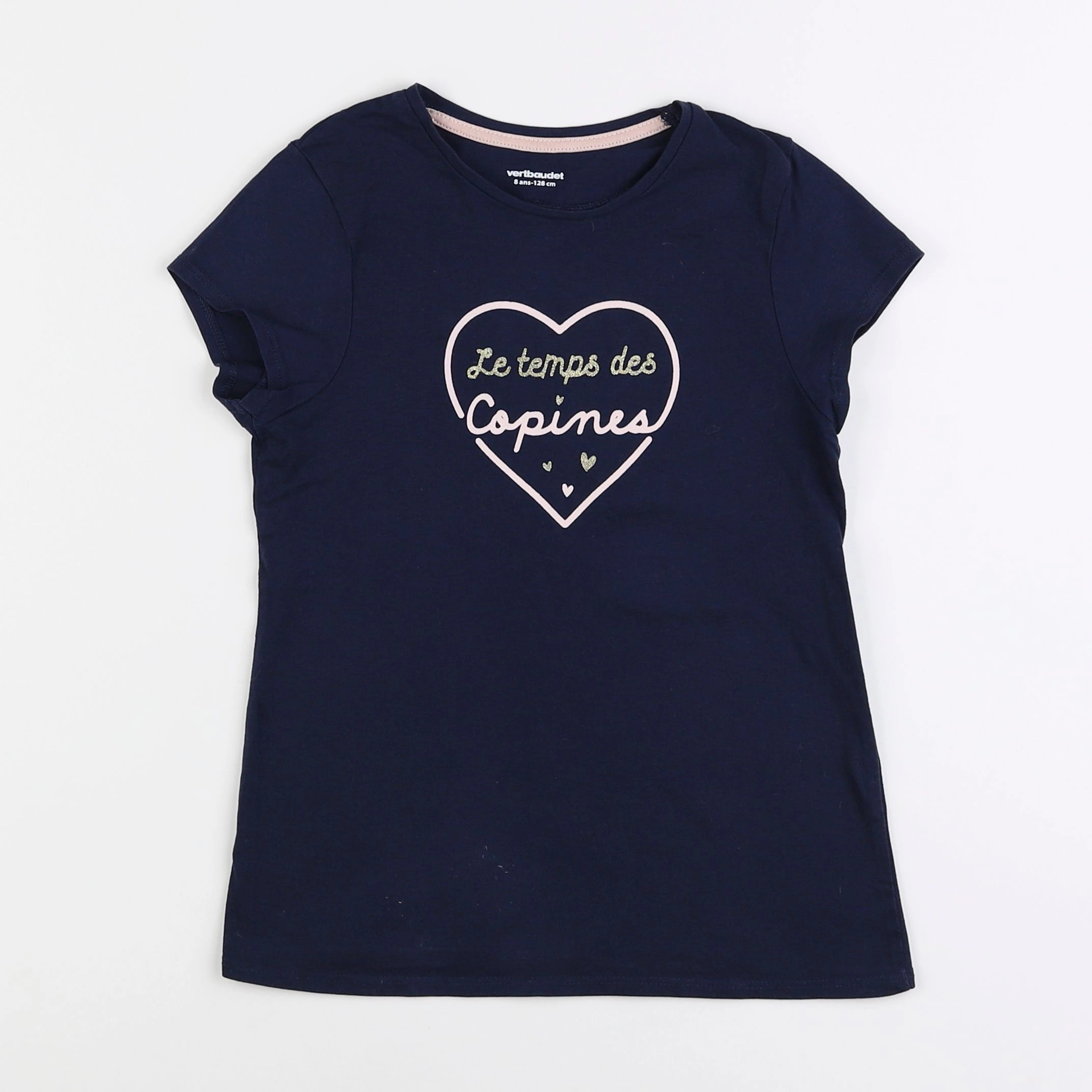 Vertbaudet - tee-shirt bleu - 8 ans