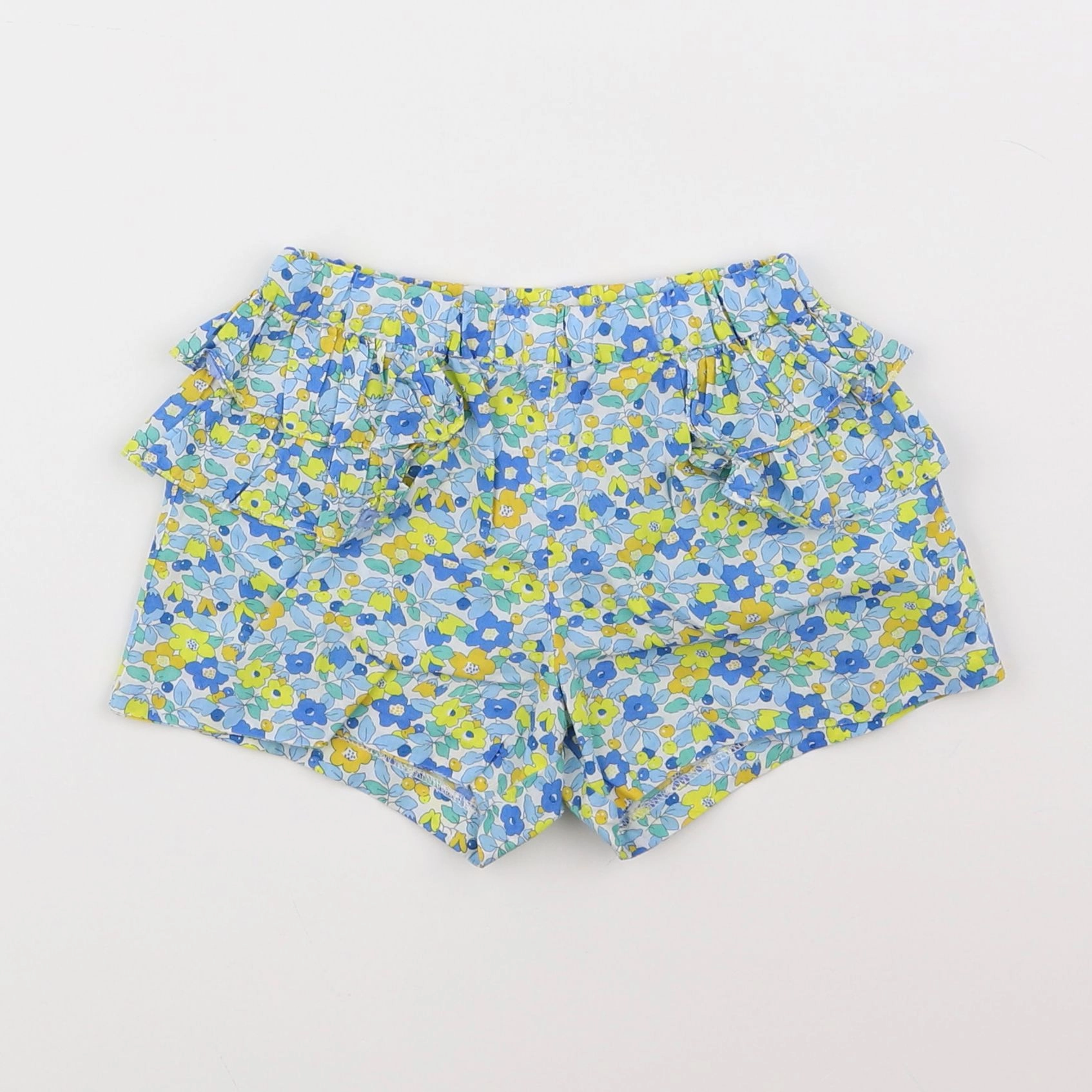 Jacadi - short volants au dos, liberty bleu - 18 mois