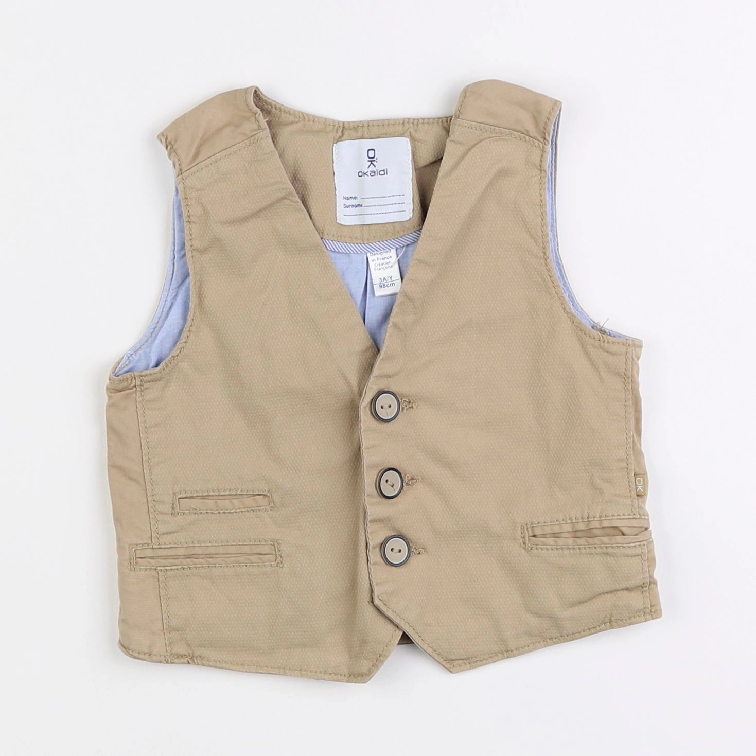 Okaidi - gilet beige - 3 ans