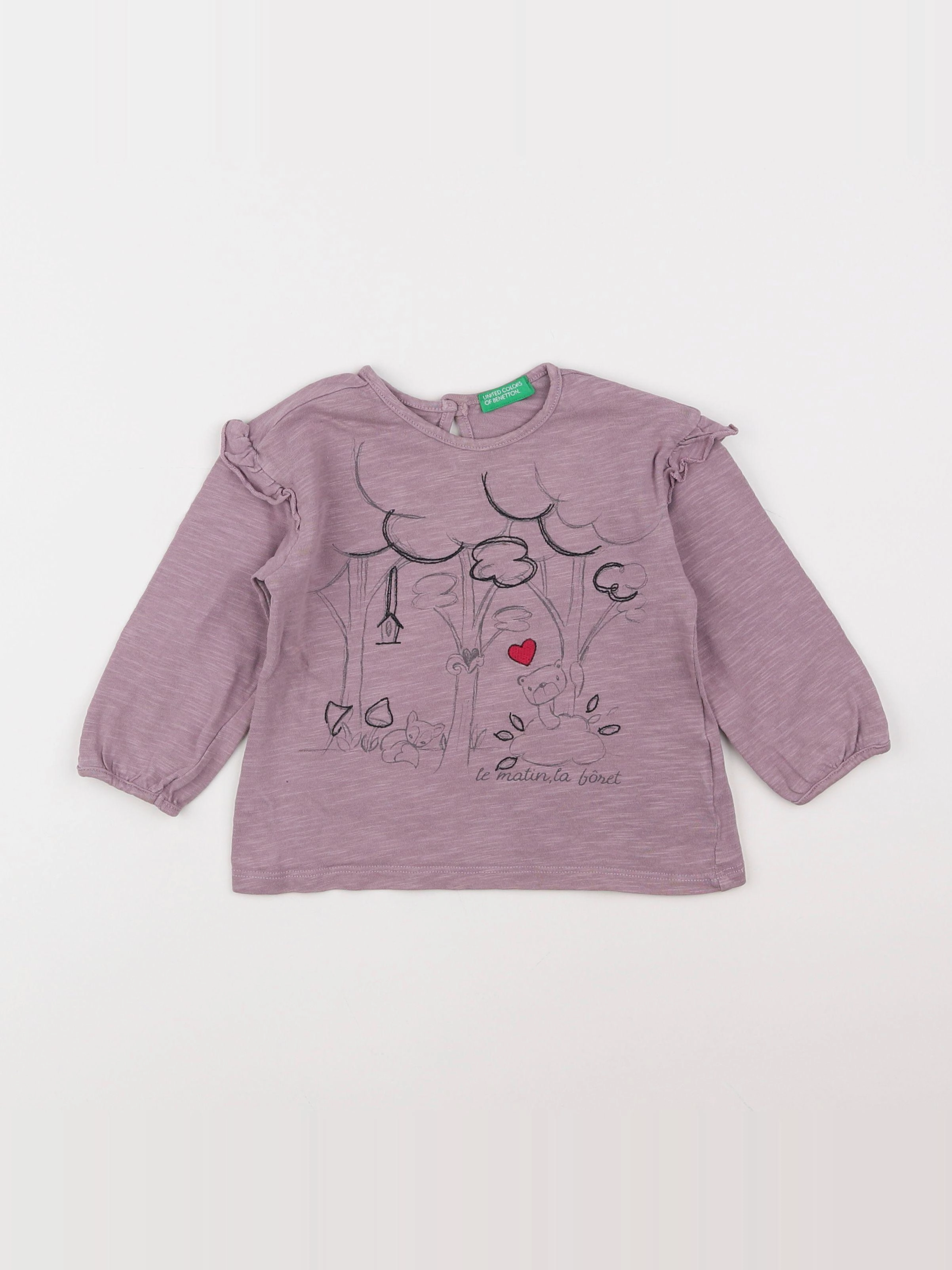 Benetton - tee-shirt violet - 12/18 mois