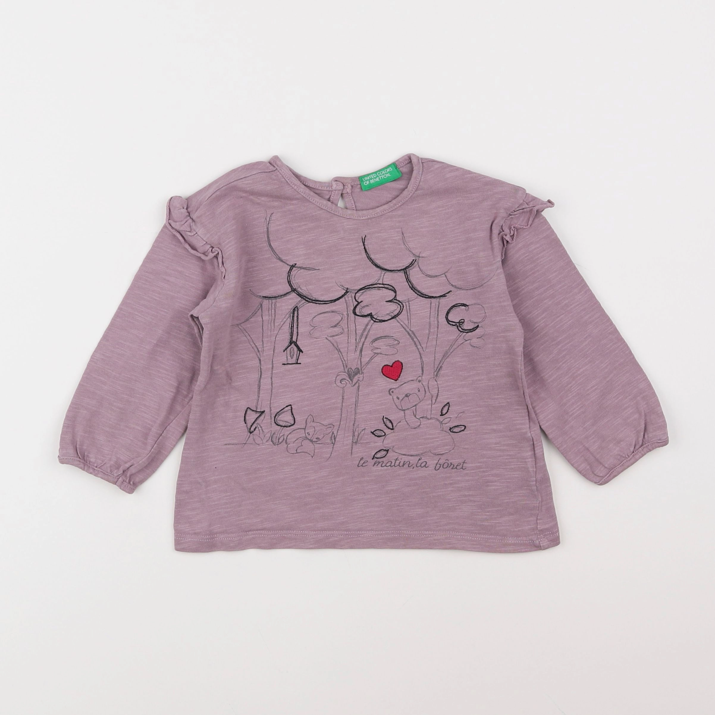 Benetton - tee-shirt violet - 12/18 mois