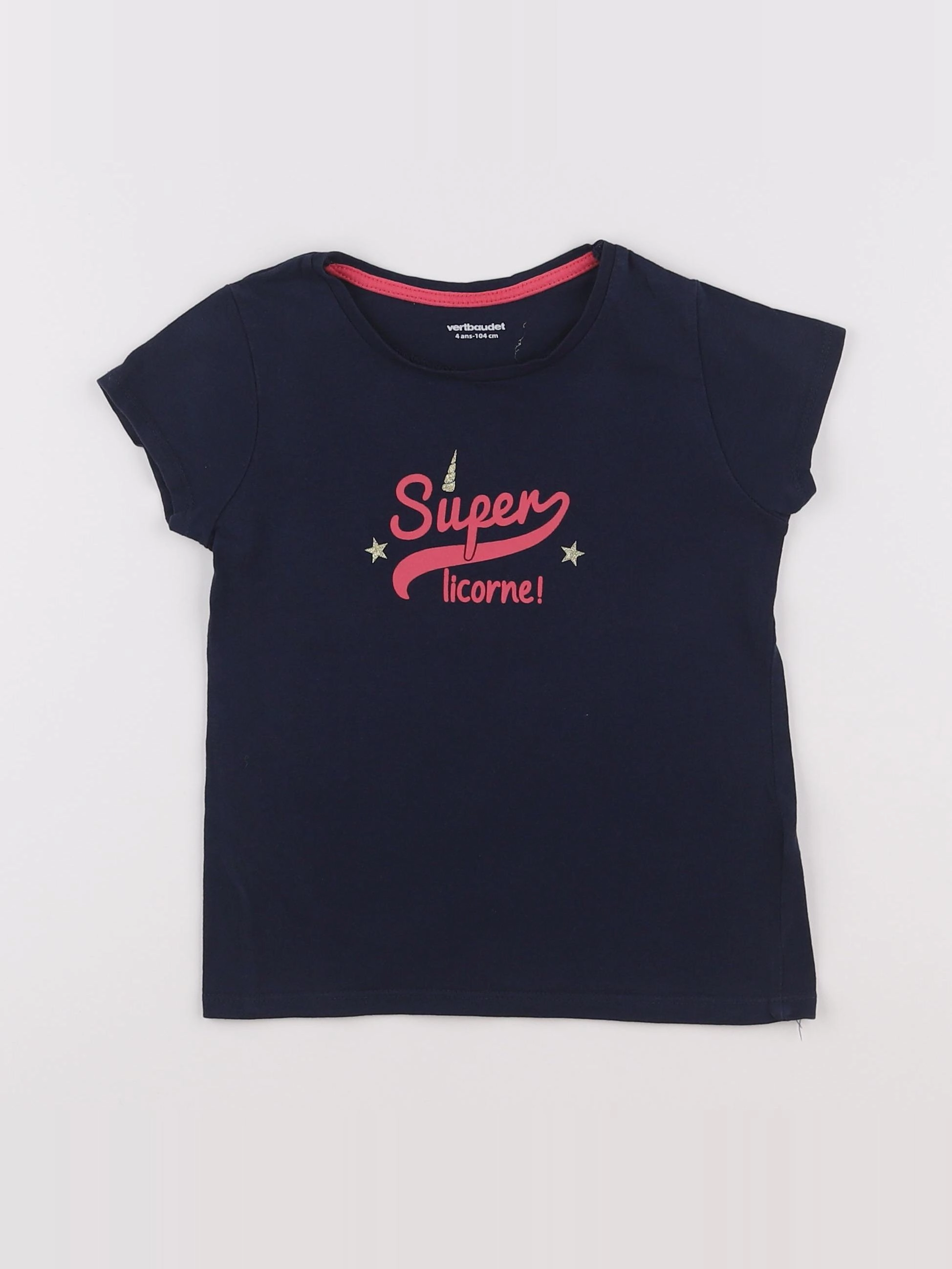 Vertbaudet - tee-shirt bleu - 4 ans