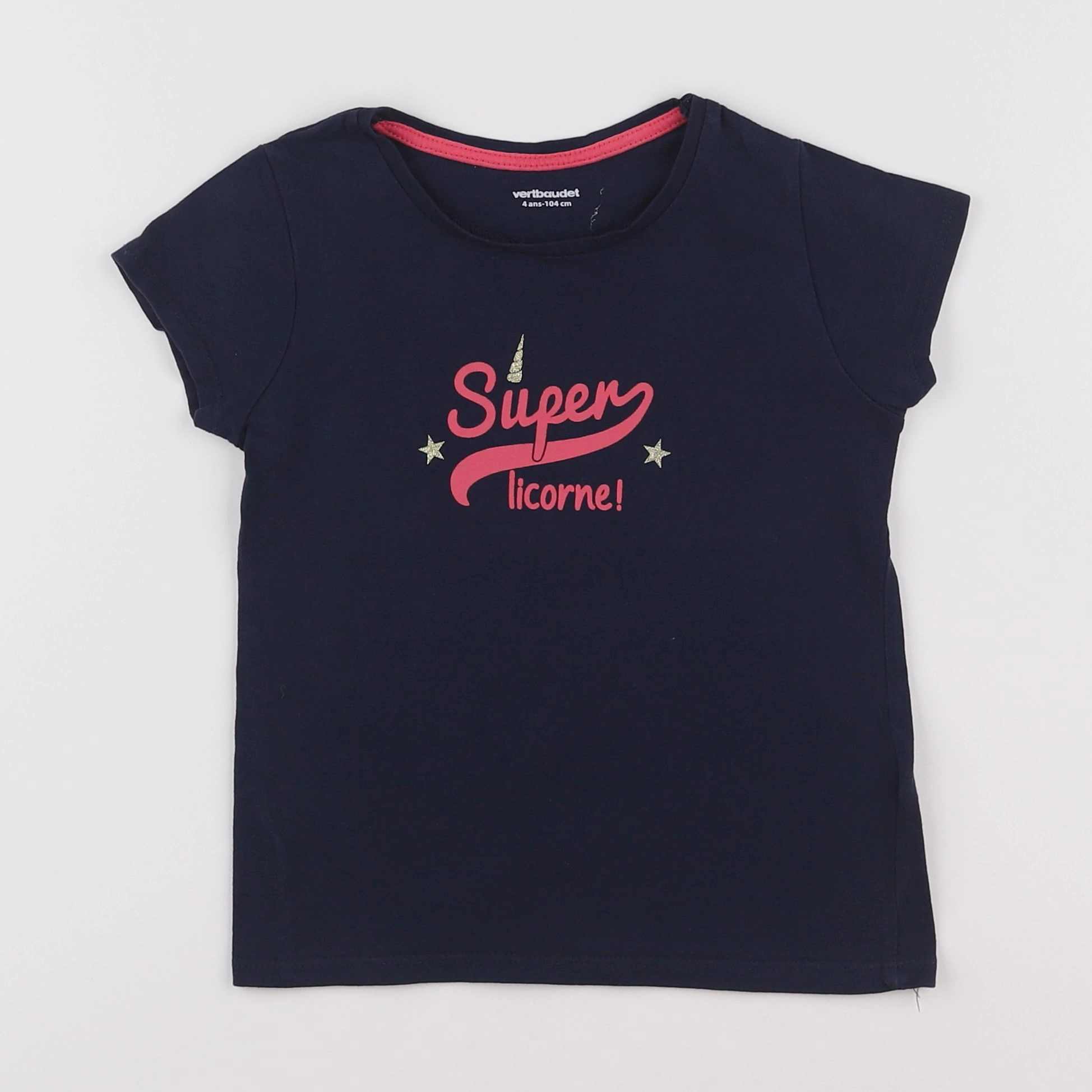 Vertbaudet - tee-shirt bleu - 4 ans