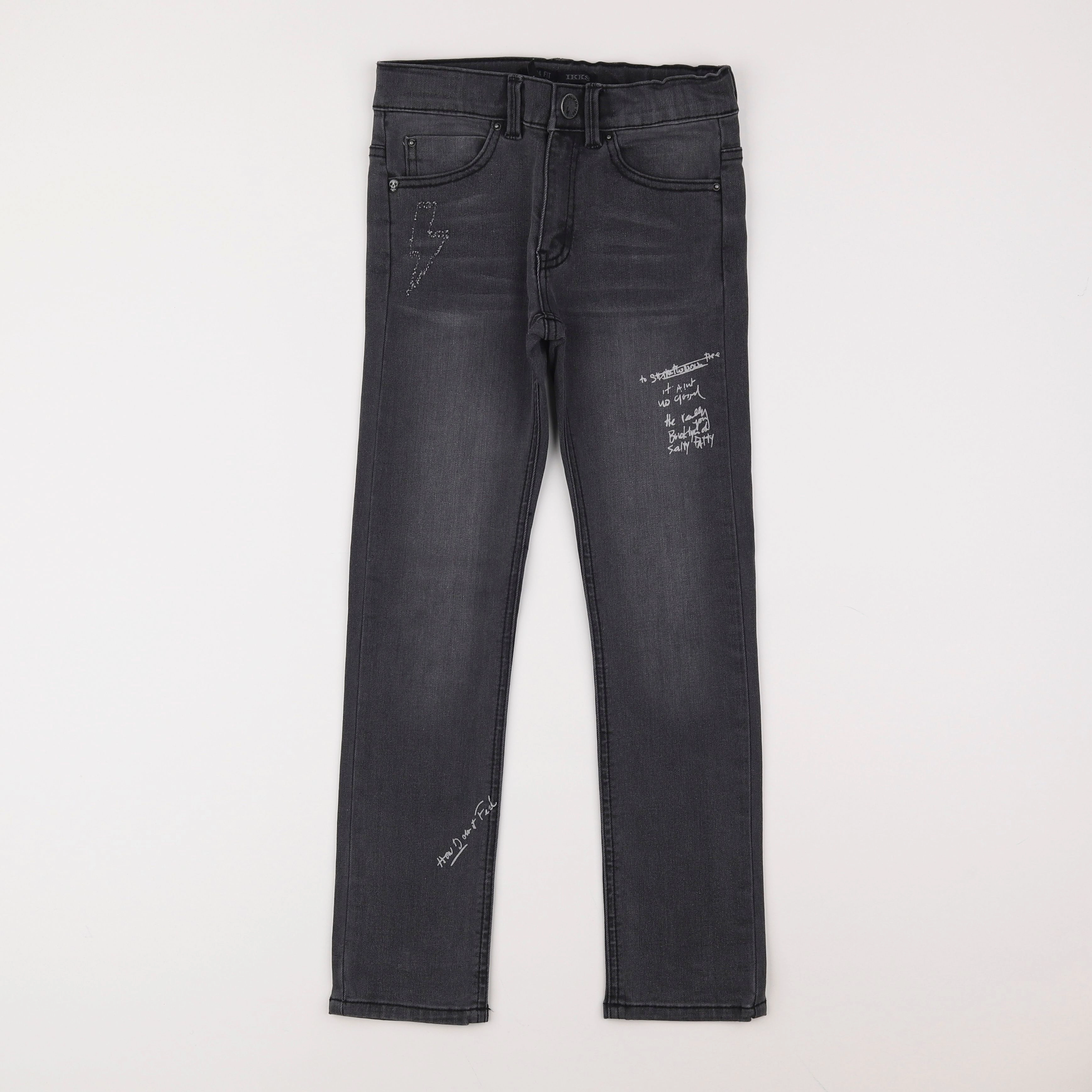 IKKS - jean gris - 7/8 ans