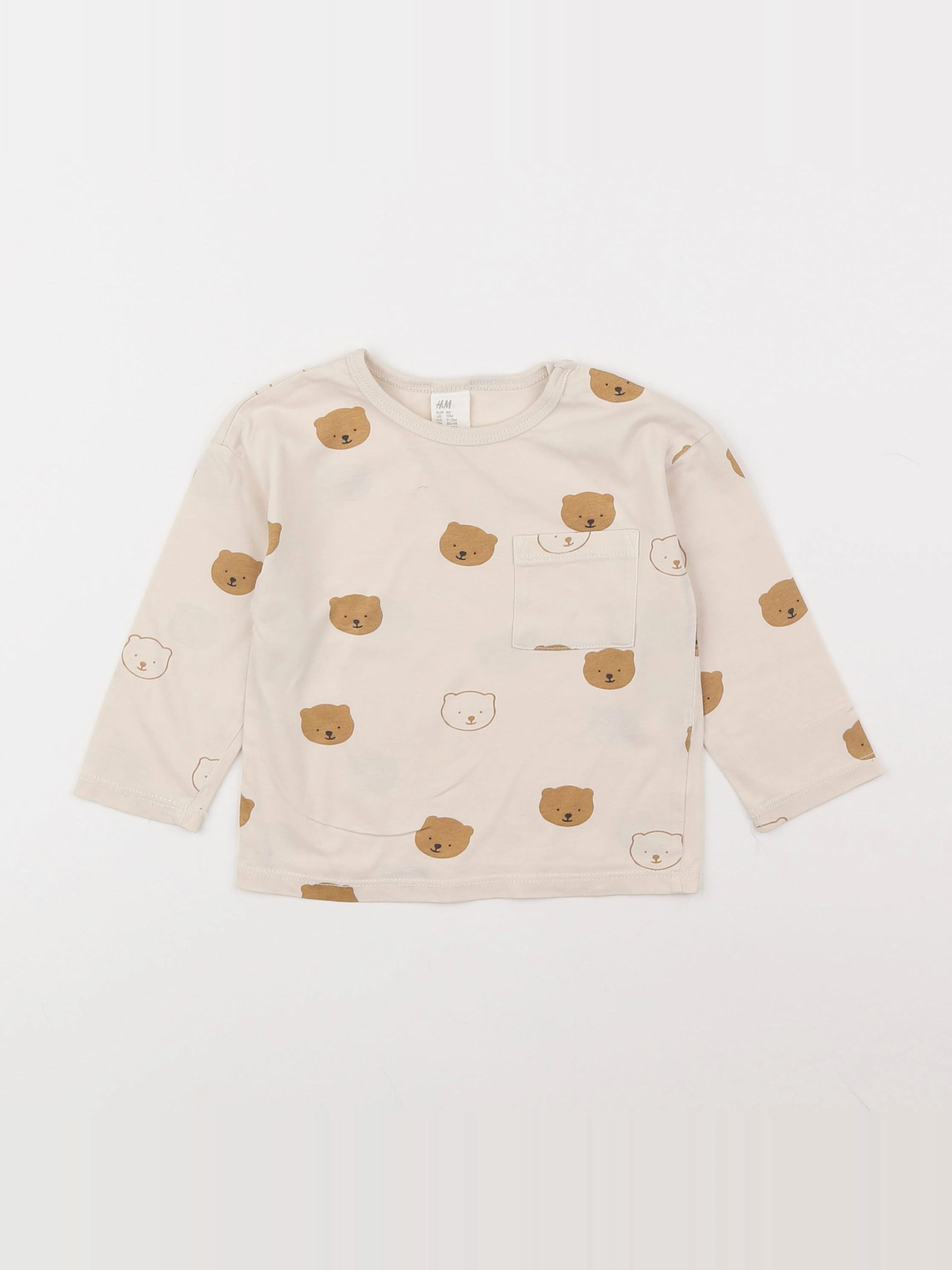 H&M - tee-shirt beige - 9/12 mois