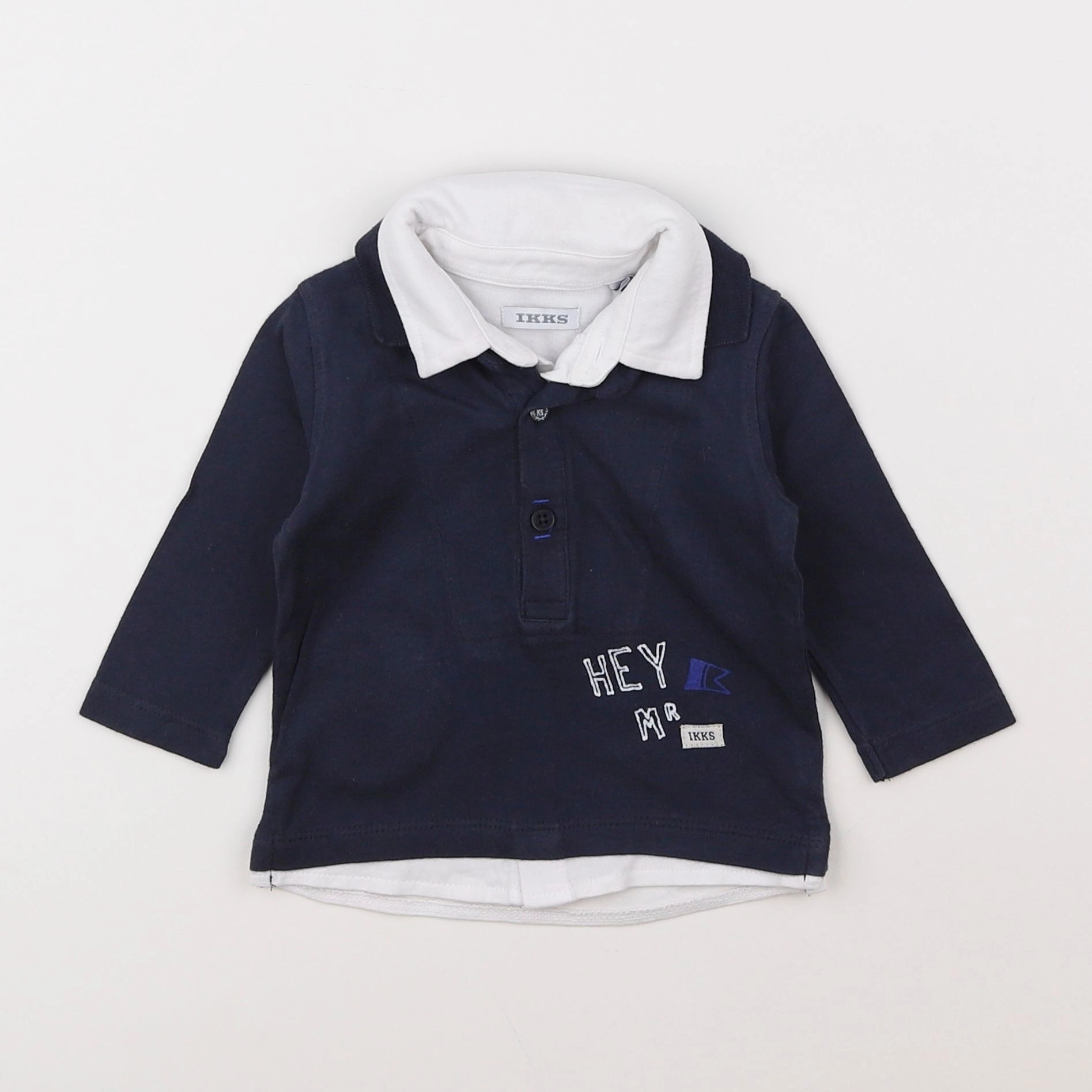 IKKS - polo bleu - 3 mois