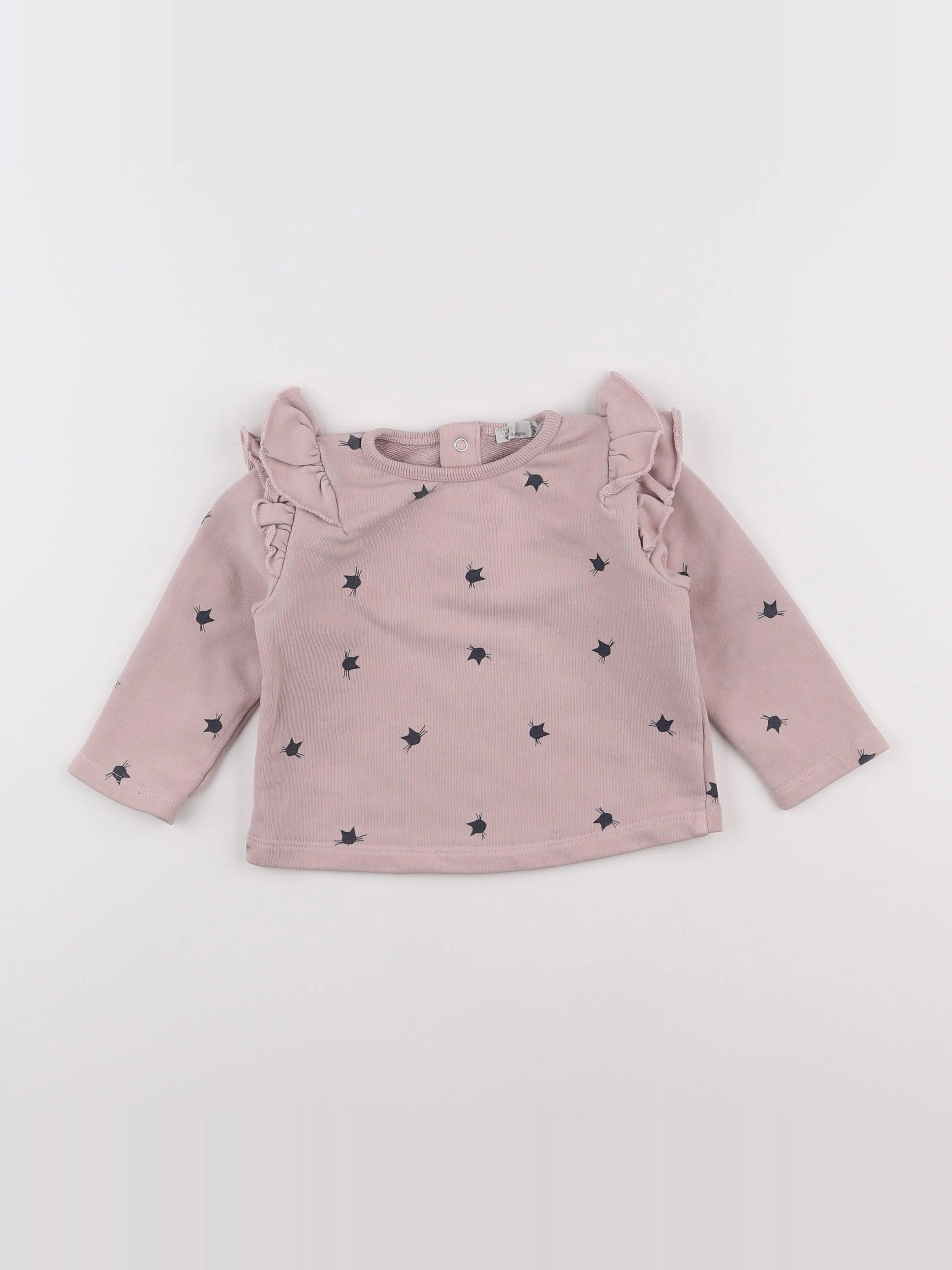 Little Cigogne - sweat rose - 12 mois