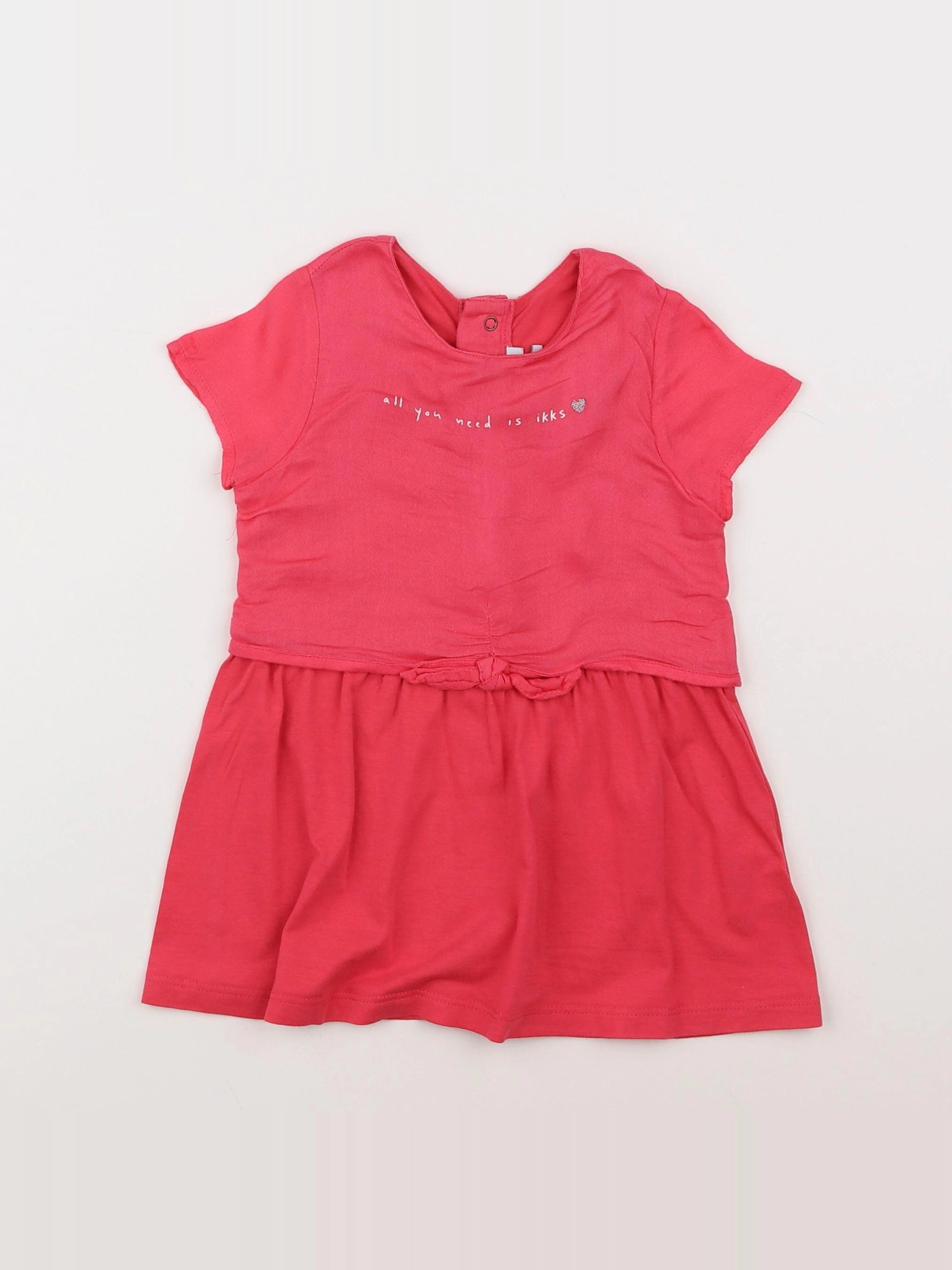 IKKS - robe rose - 12 mois