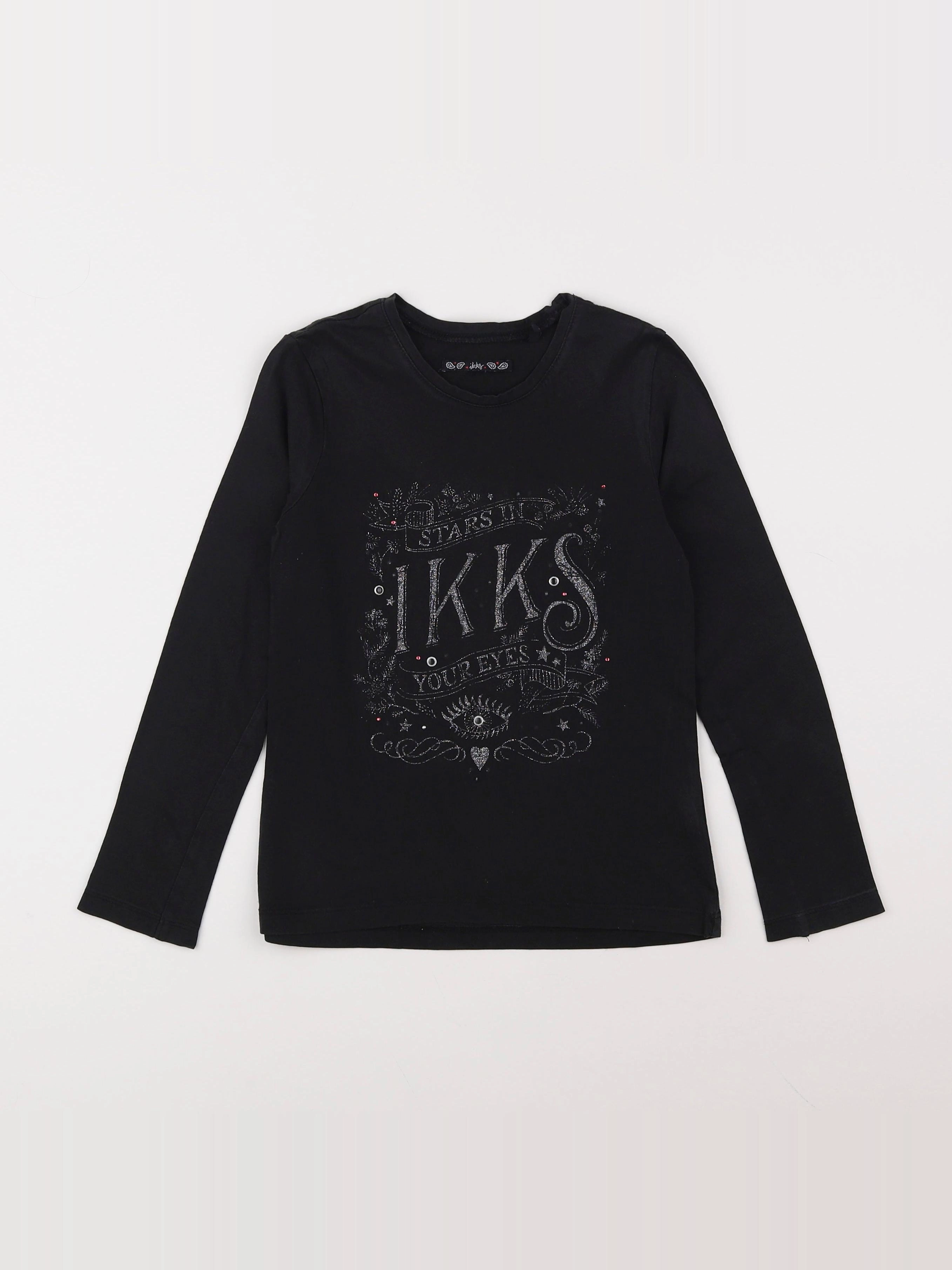 IKKS - tee-shirt argent, noir - 8 ans