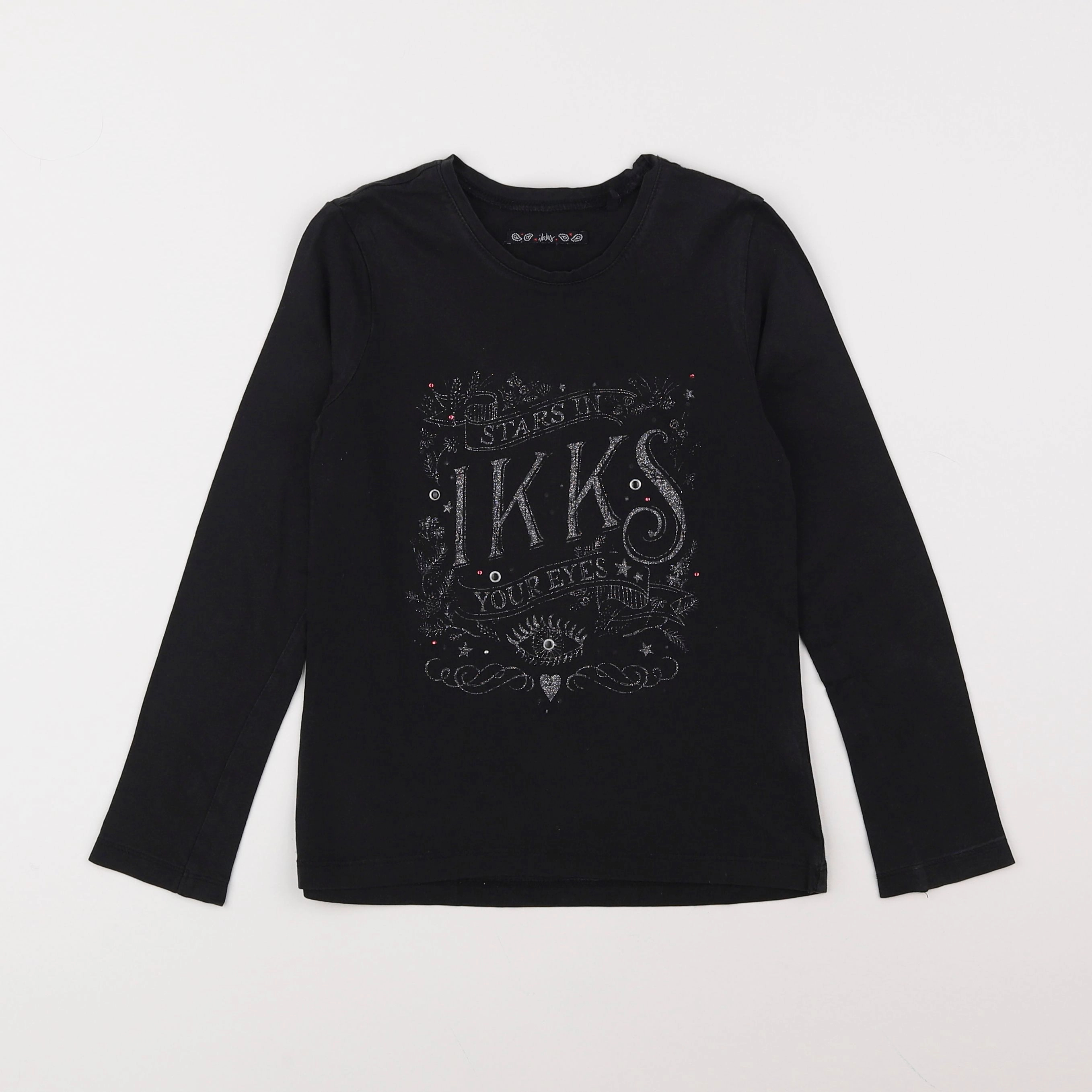 IKKS - tee-shirt argent, noir - 8 ans