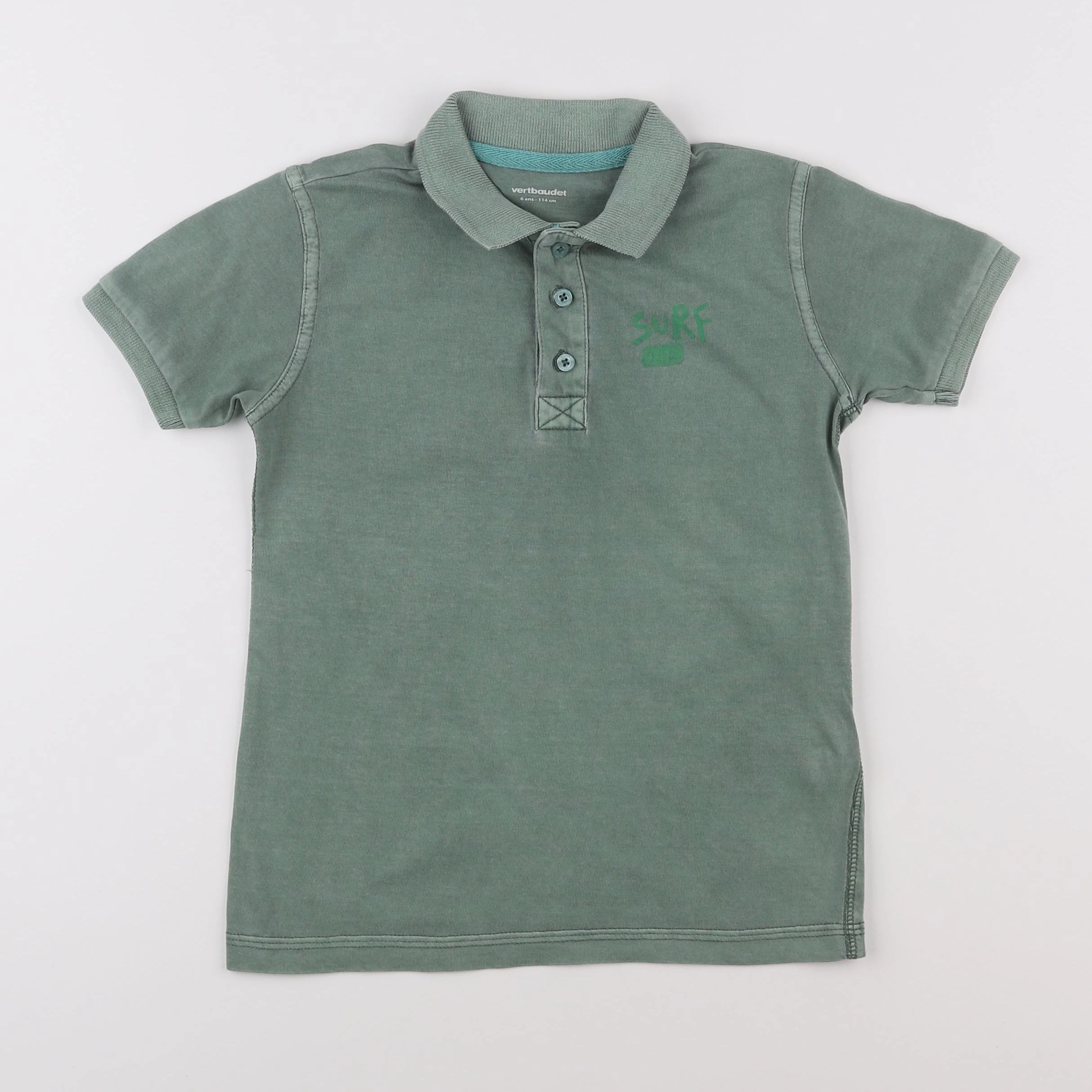 Vertbaudet - polo vert - 6 ans